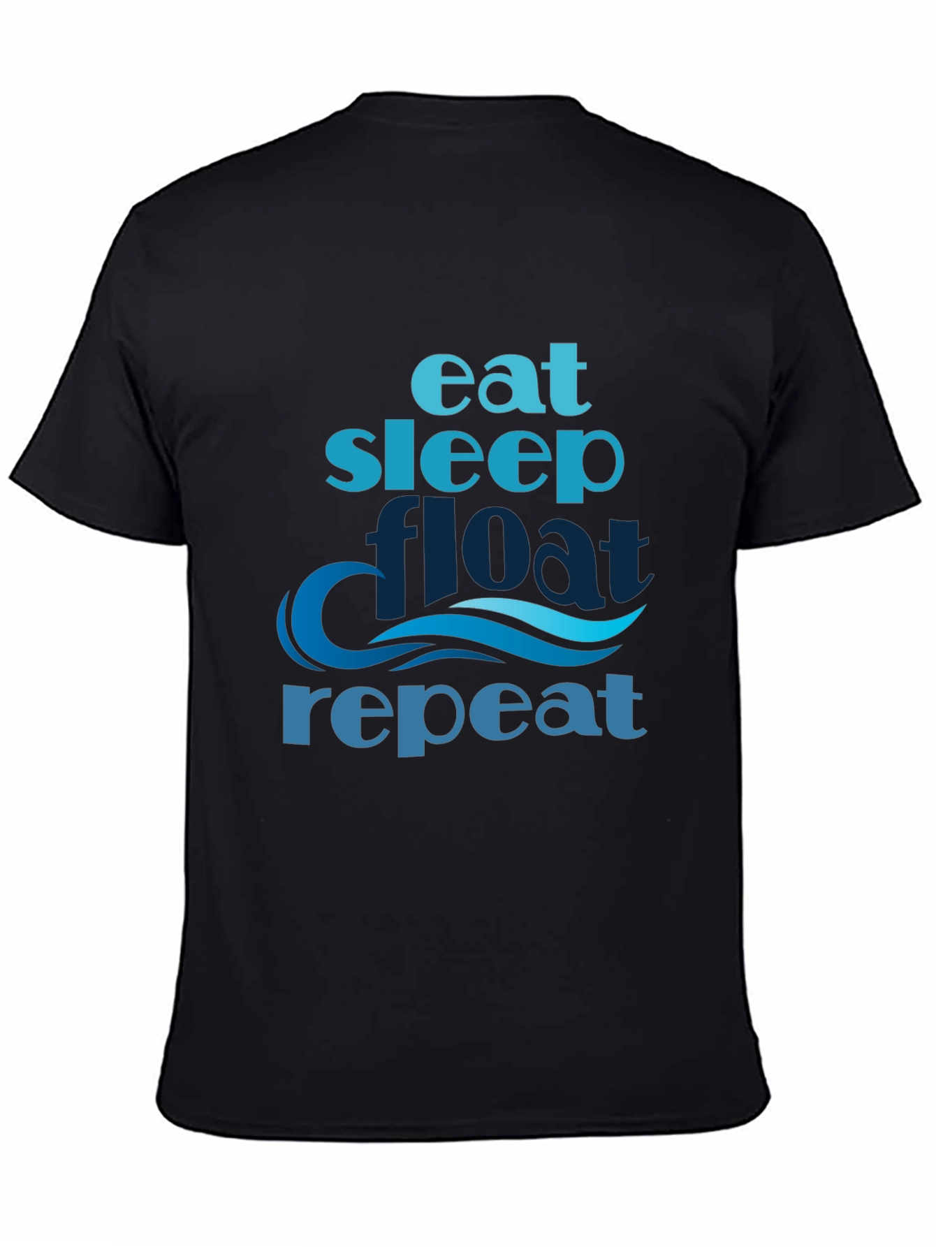 Black Eat Sleep Float Repeat T-Shirt view 4