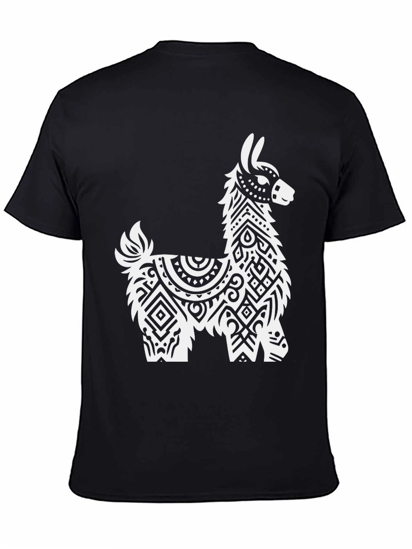 Black Llama Graphic Tee - Stylish Black Cotton Shirt view 4