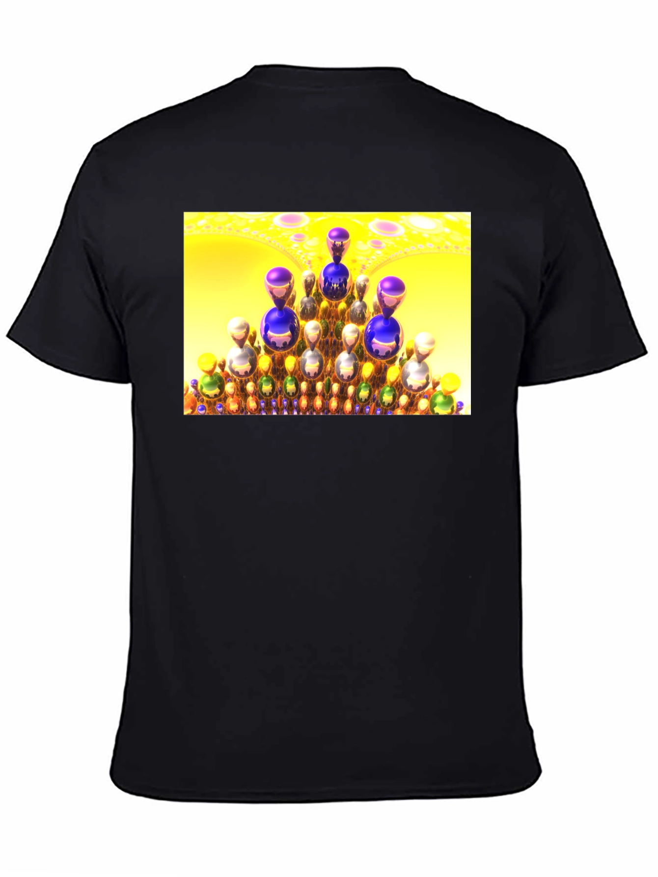 Black Fractal Spheres T-Shirt - Unique Design view 4