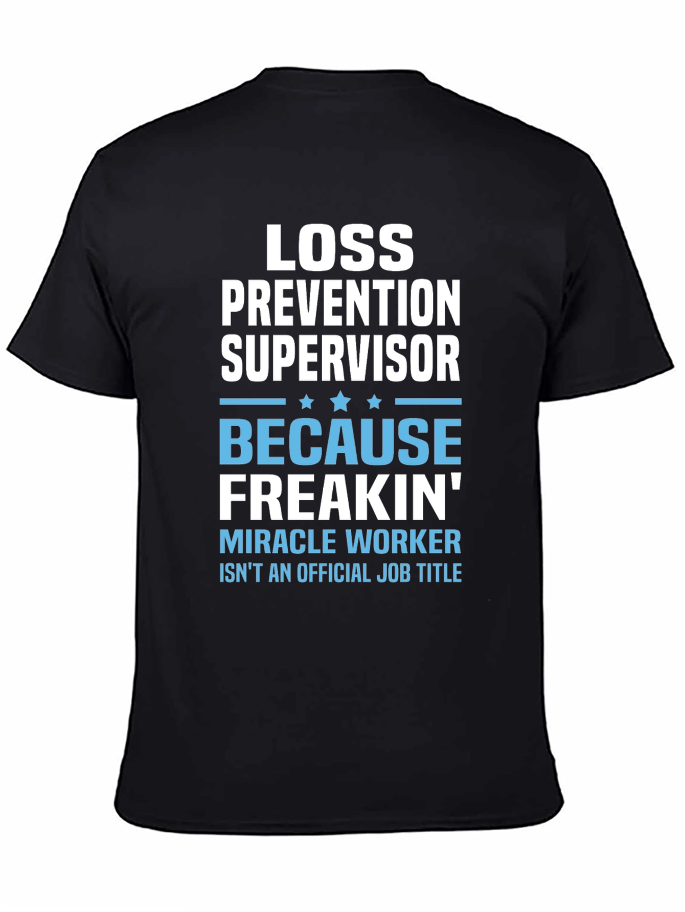 Black Loss Prevention Supervisor Graphic Tee view 4