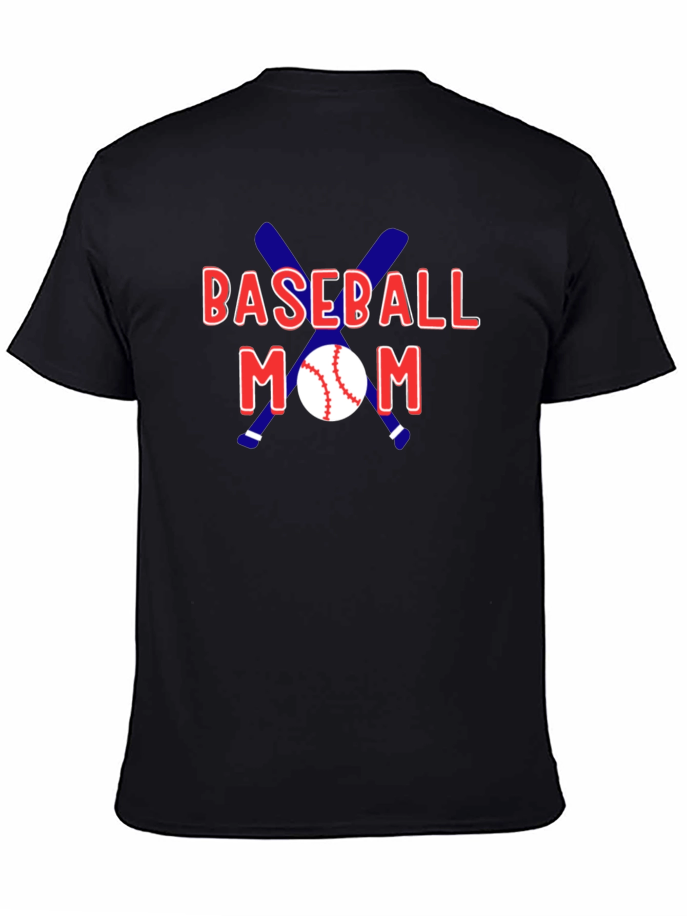 Black Baseball Mom Graphic T-Shirt view 4