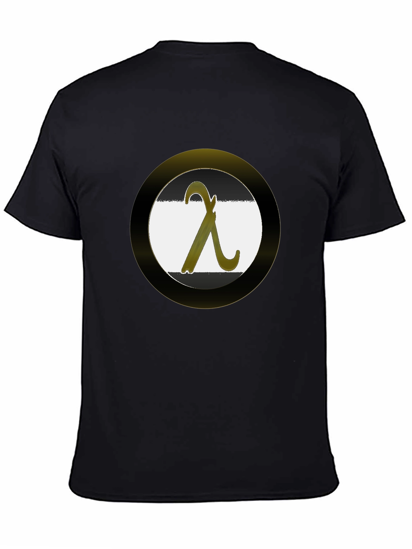 Black Lambda Symbol Graphic T-Shirt - Black Cotton Blend view 4
