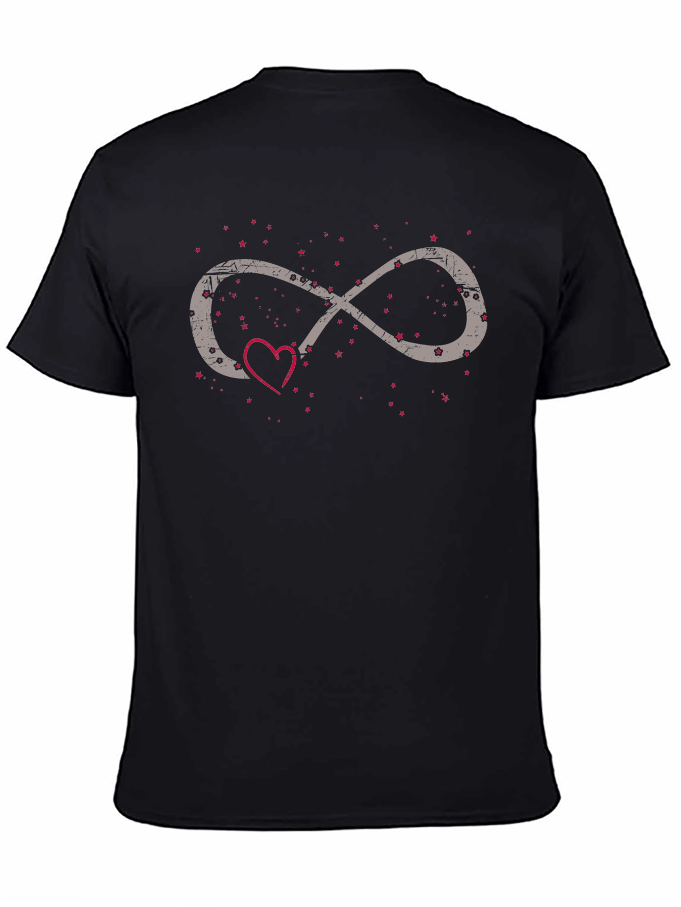 Black Infinity Love Heart Graphic Tee - Black Casual Shirt view 4