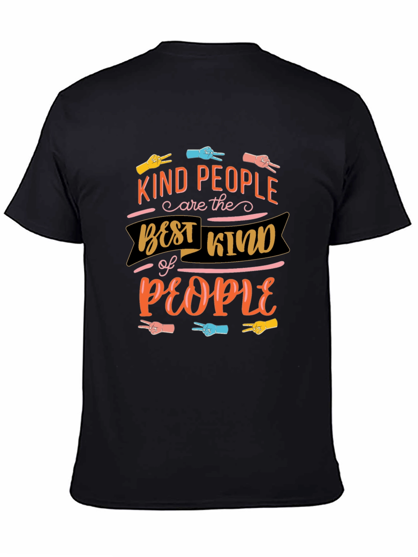 Black Kind People Graphic Tee - Black view 4