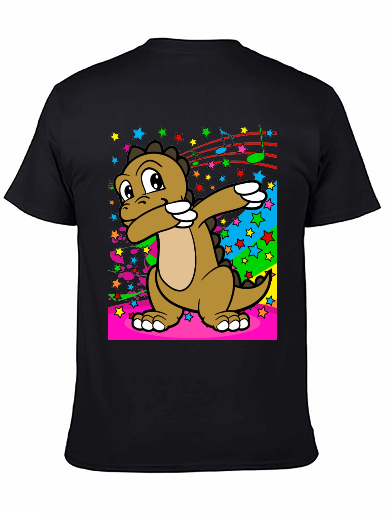 Black Dabbing Dinosaur T-Shirt - Fun Graphic Tee view 4