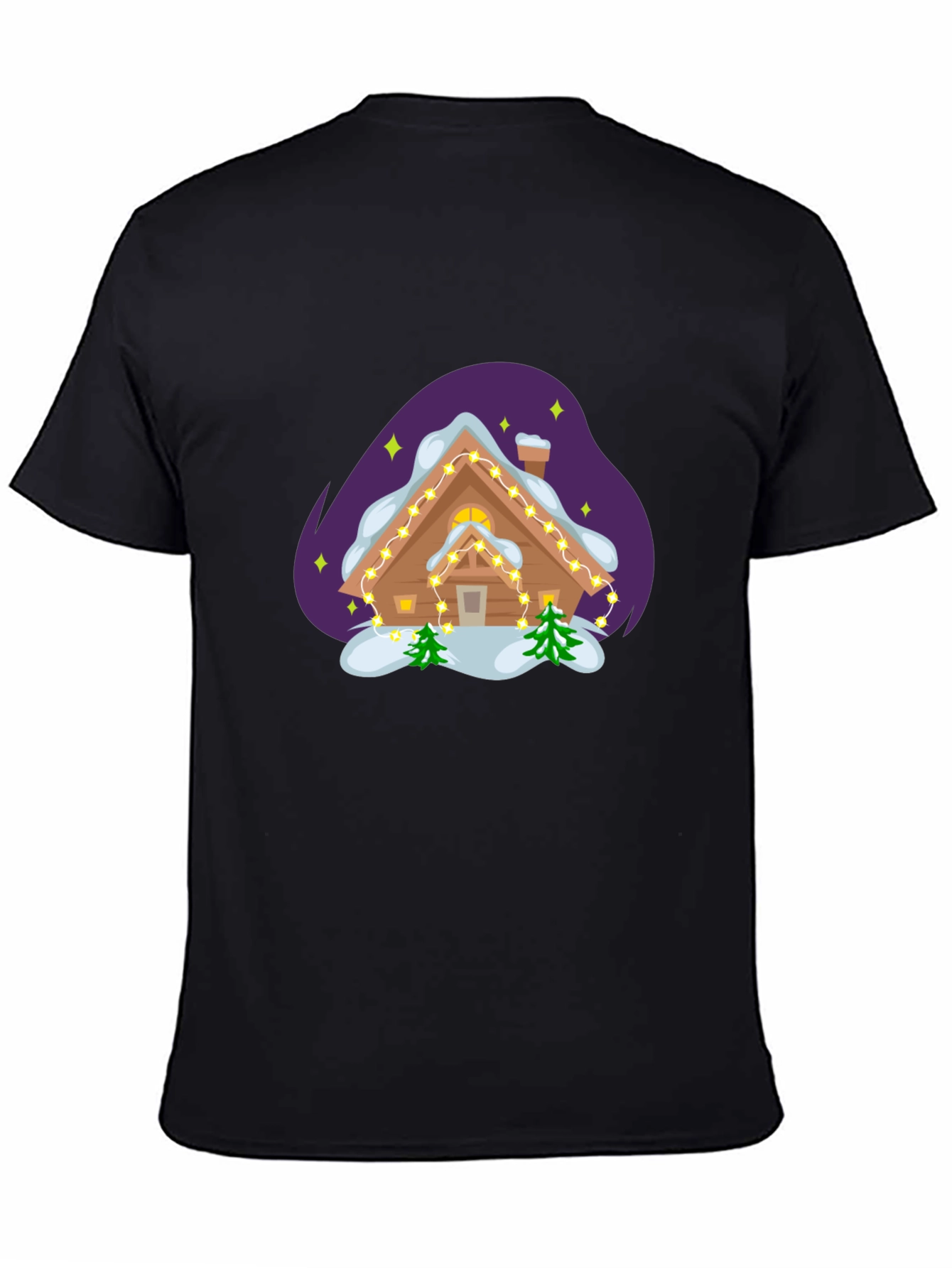 Black Holiday Cabin Graphic Tee view 4