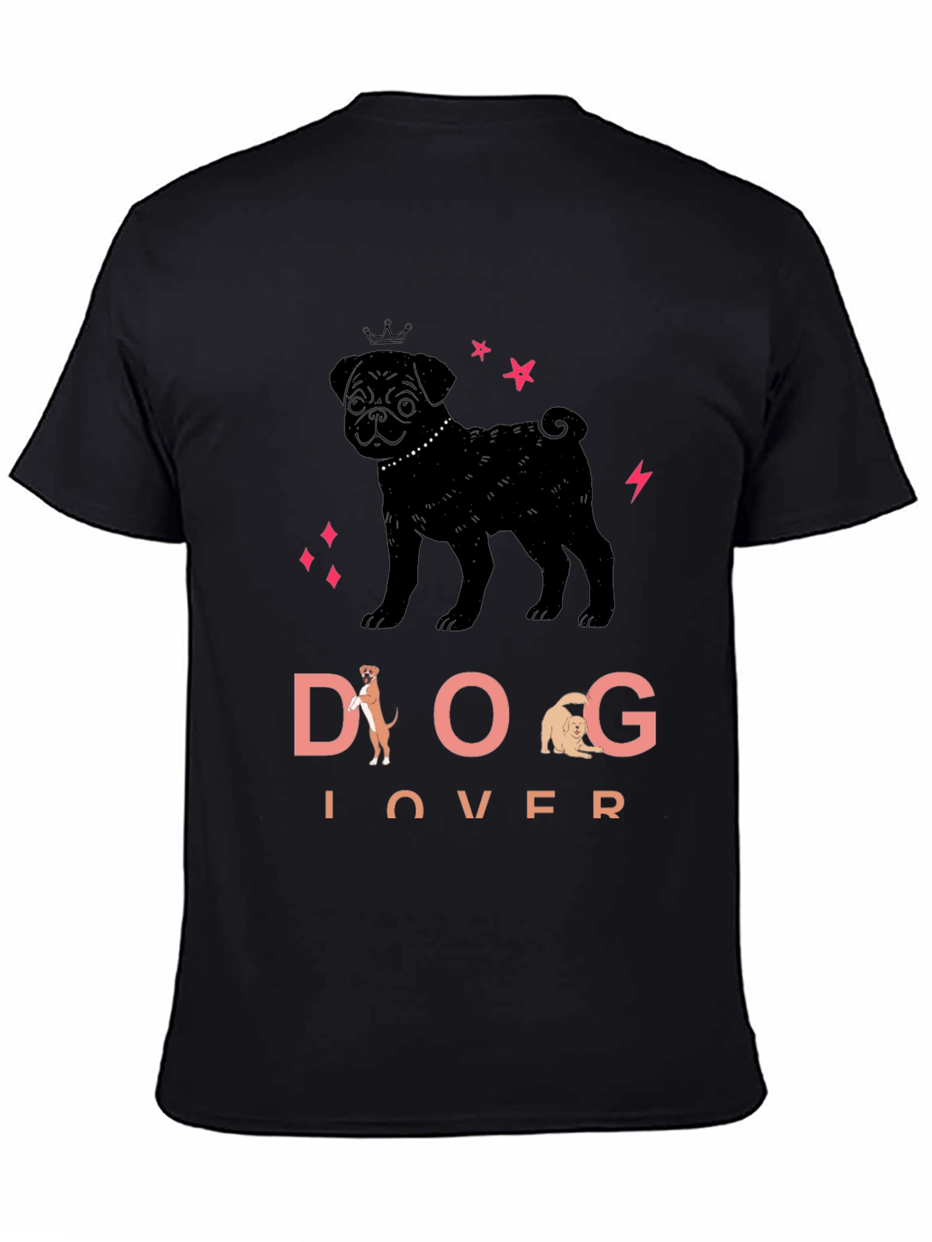 Black Dog Lover Black Graphic Tee view 4