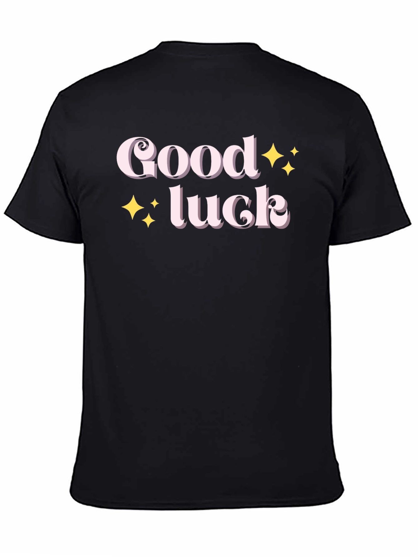 Black Good Luck Graphic Tee - Soft Cotton Blend view 4