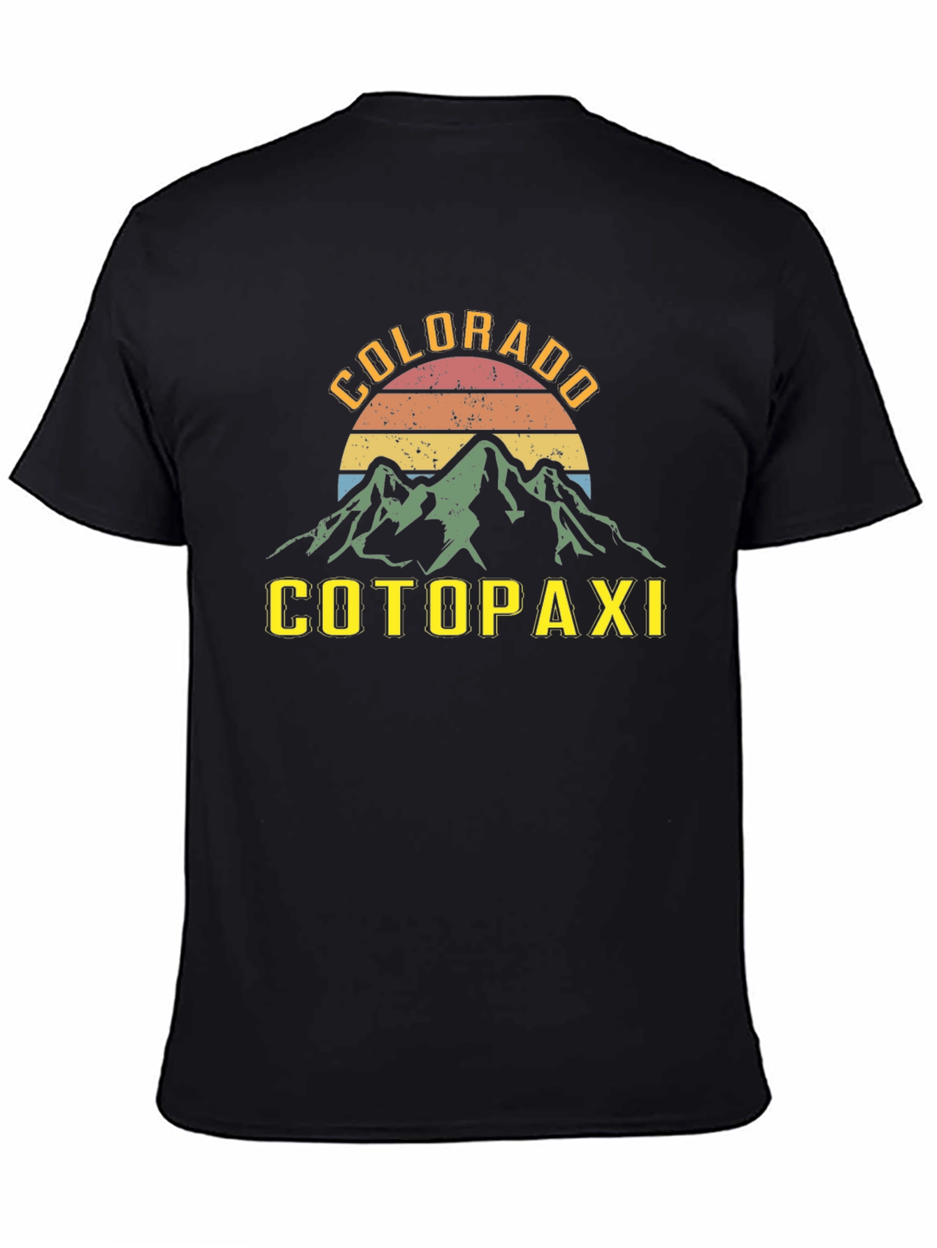 Black Colorado Cotopaxi Retro Graphic T-Shirt view 4