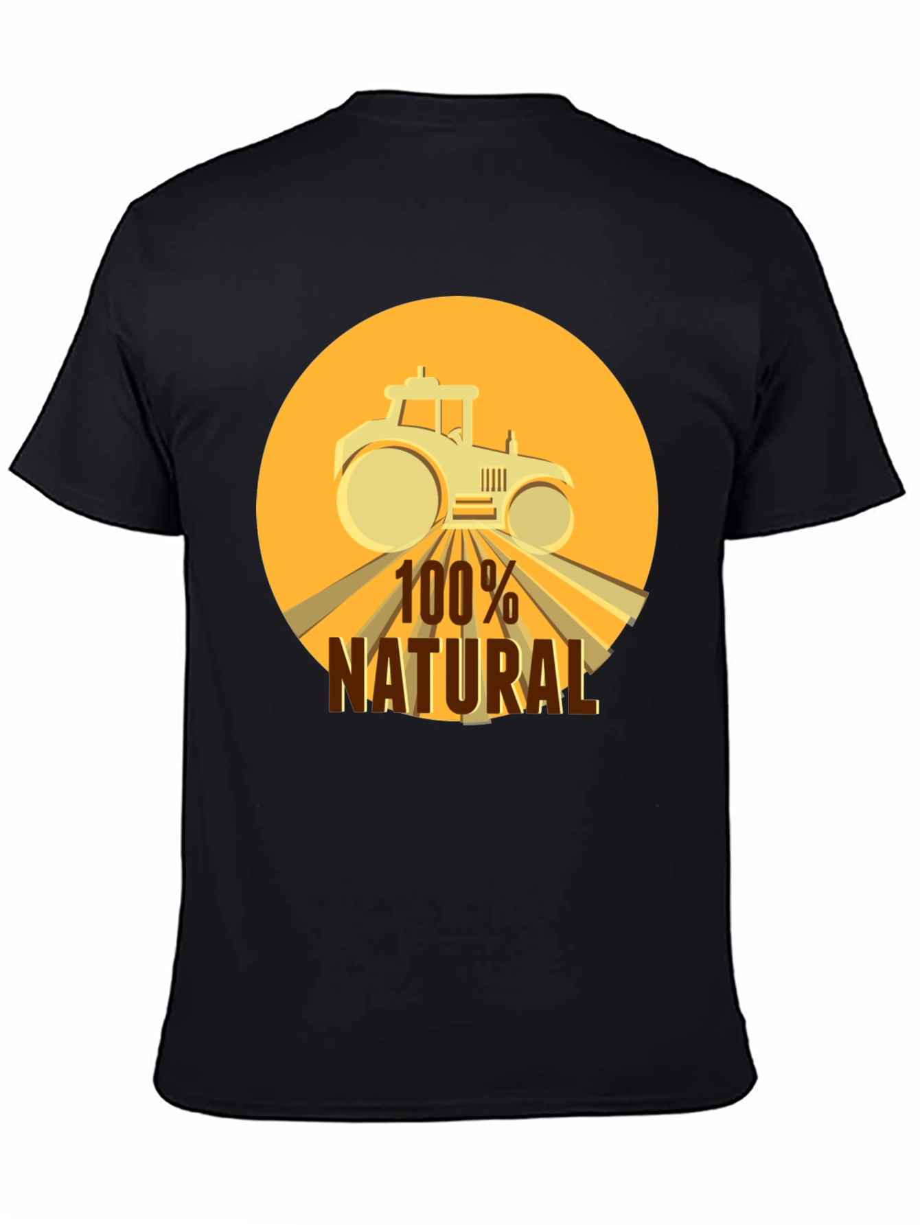 Black 100% Natural Tractor Graphic Tee - Black Cotton Blend view 4