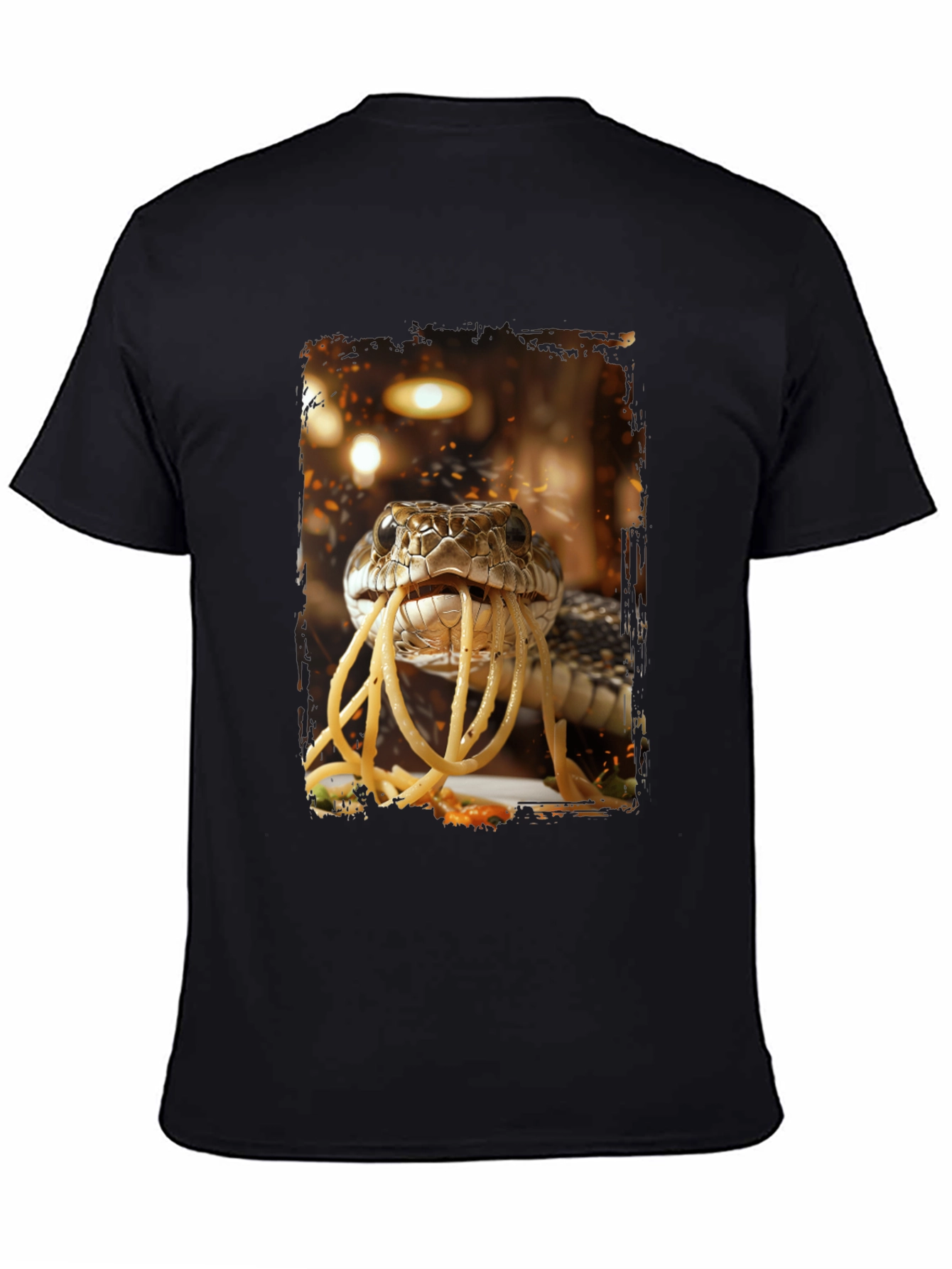 Black Snake Eating Spaghetti Graphic Tee view 4