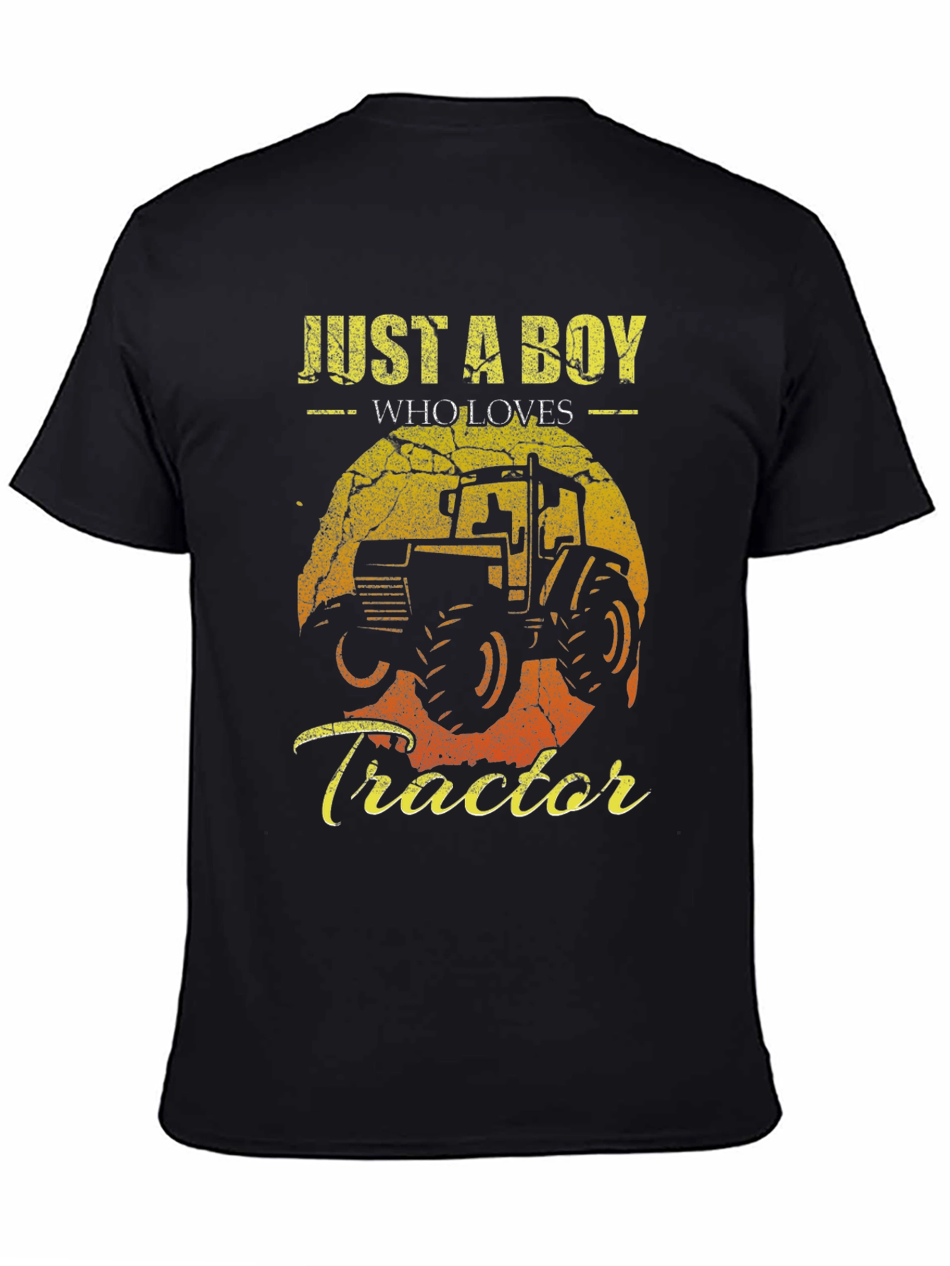 Black Just a Boy Who Loves Tractors Graphic Tee view 4