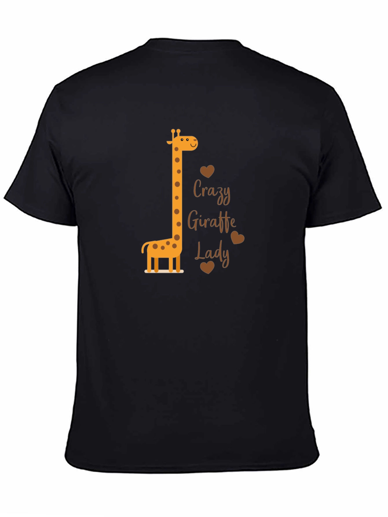Black Crazy Giraffe Lady Black T-Shirt view 4