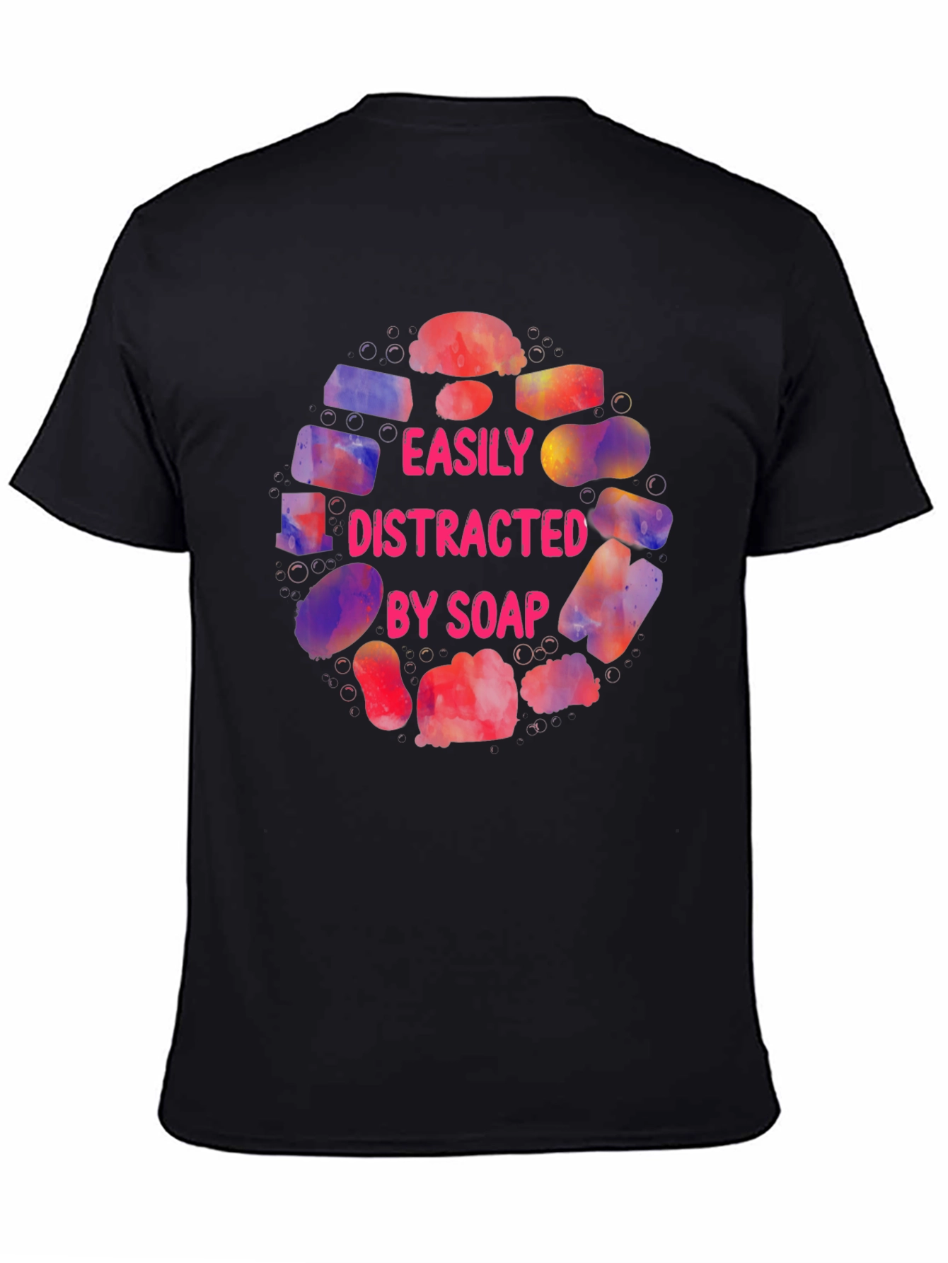 Black Easily Distracted By Soap Graphic T-Shirt view 4