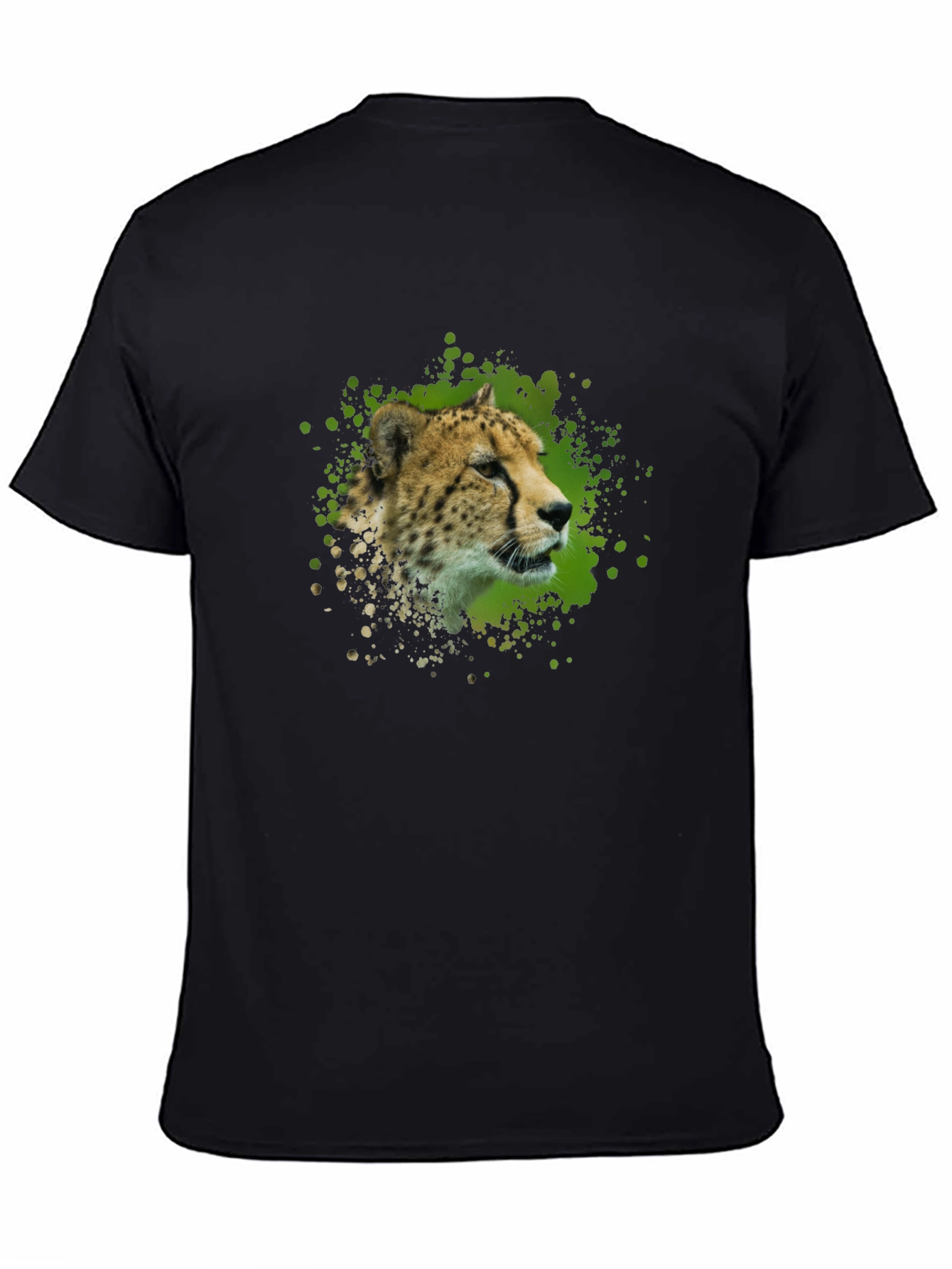Black Cheetah Splash Graphic T-Shirt - Black view 4