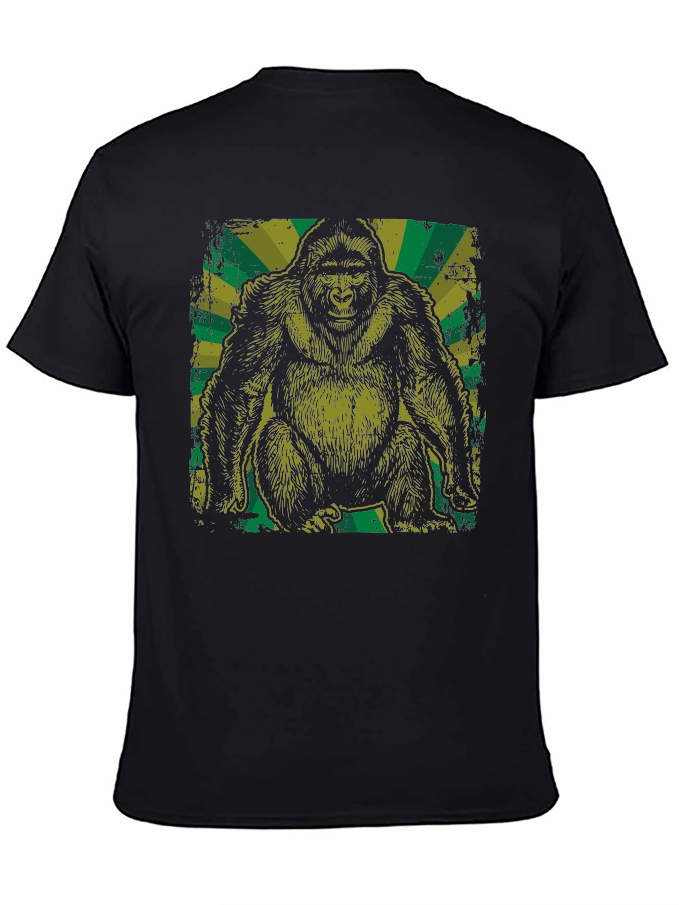 Black Vintage Gorilla Graphic Tee - Black view 4