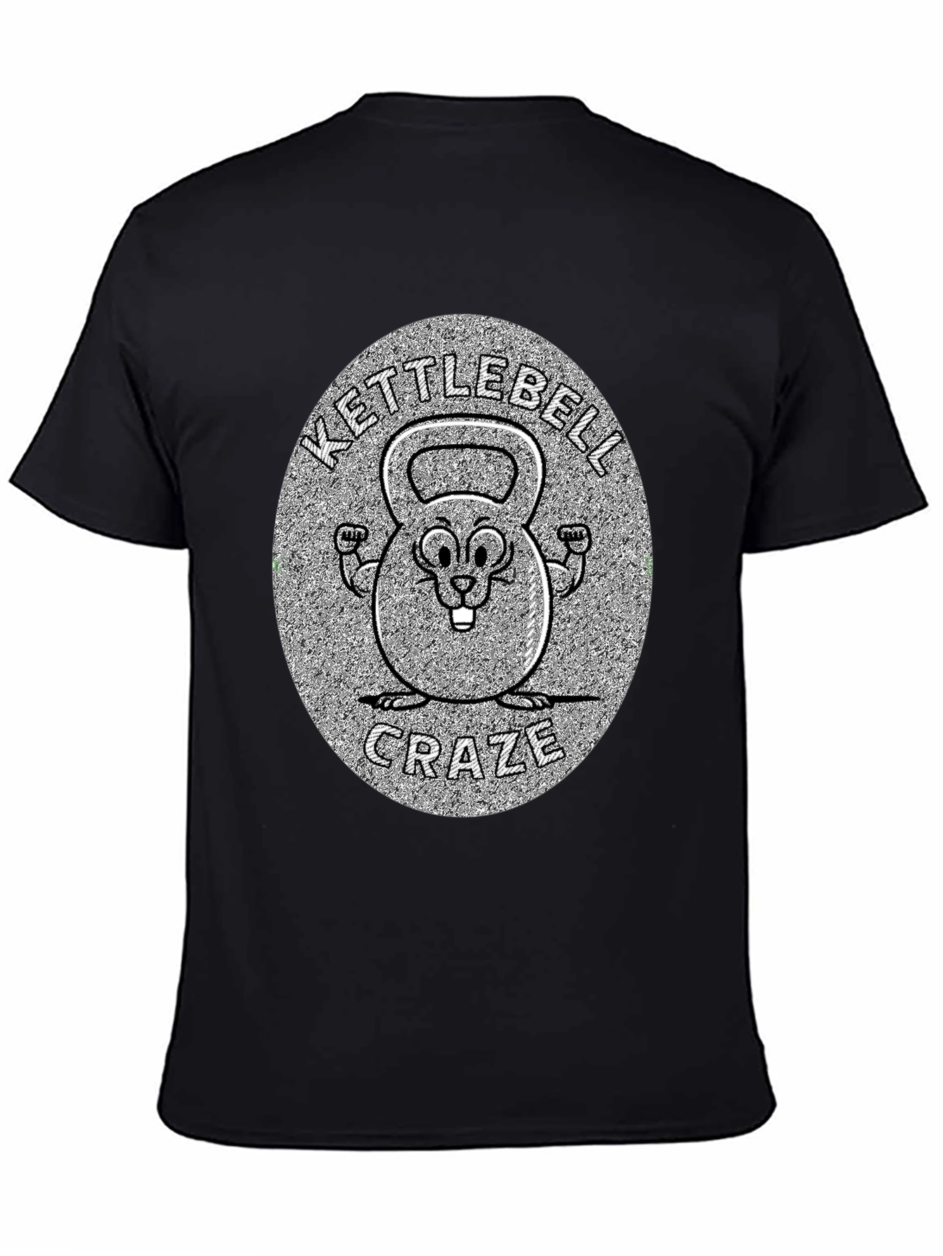 Black Kettlebell Craze T-Shirt - Fitness Novelty Tee view 4