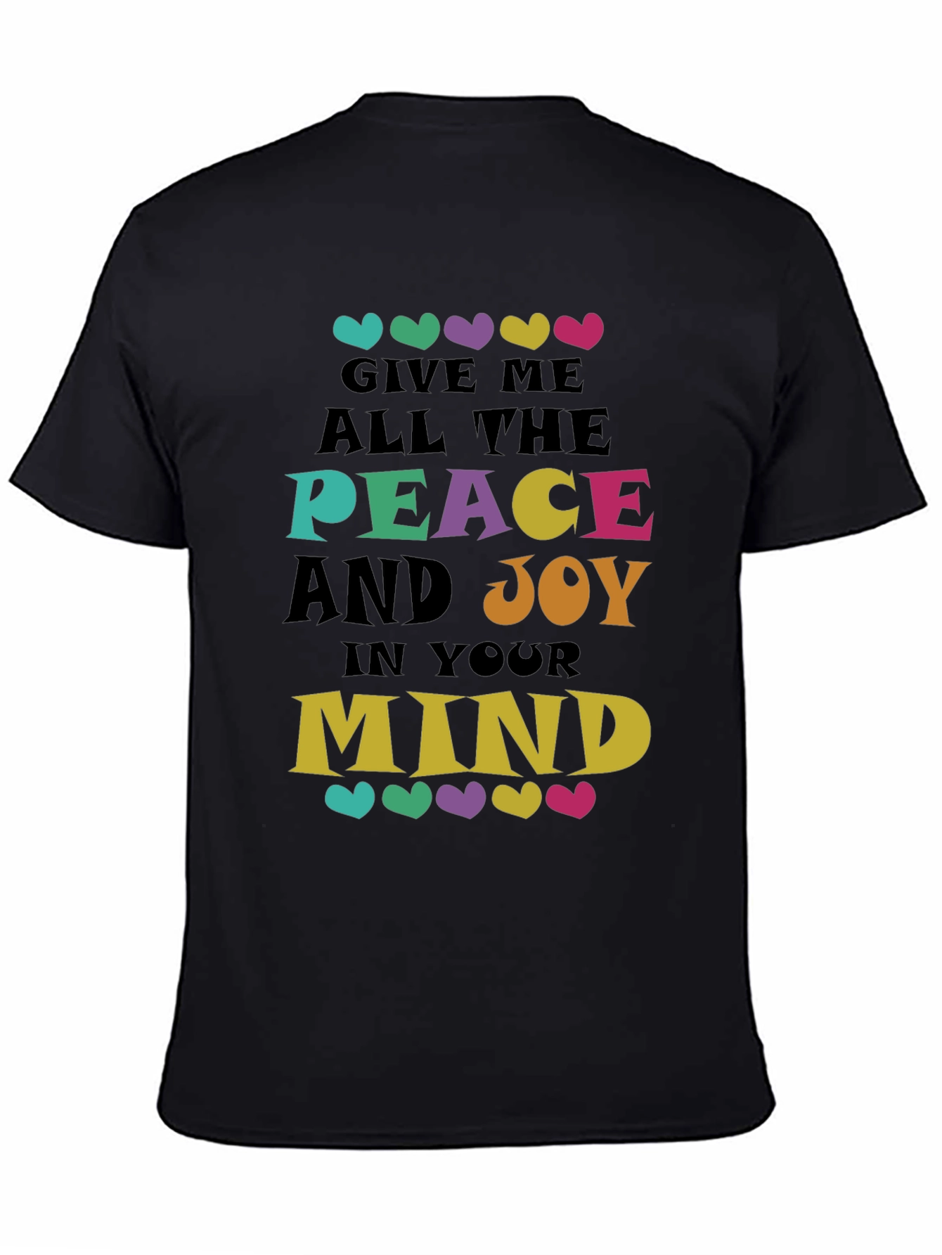 Black Peace and Joy Graphic Tee - Soft Cotton Blend view 4