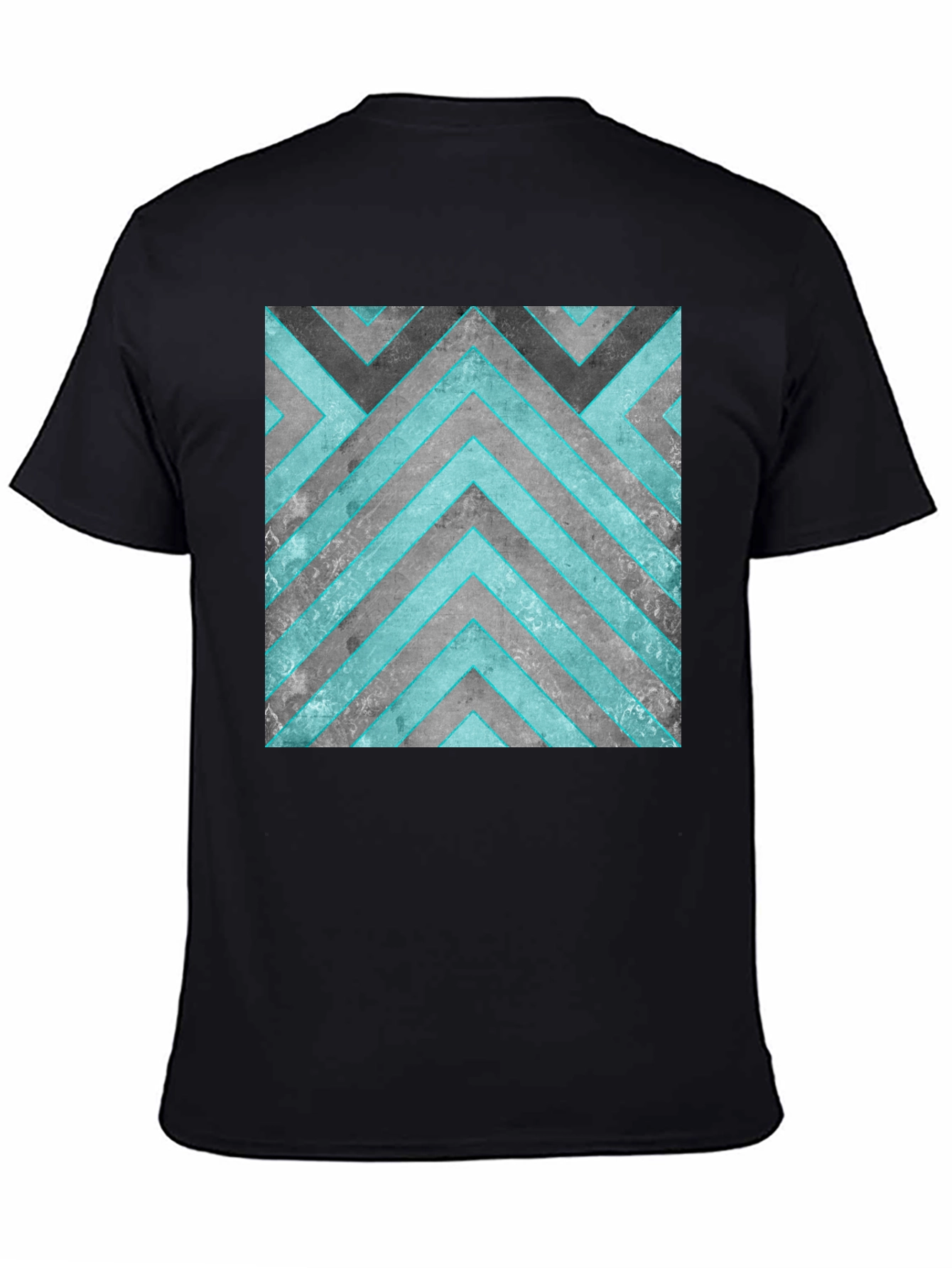 Black Abstract Geometric Graphic T-Shirt view 4