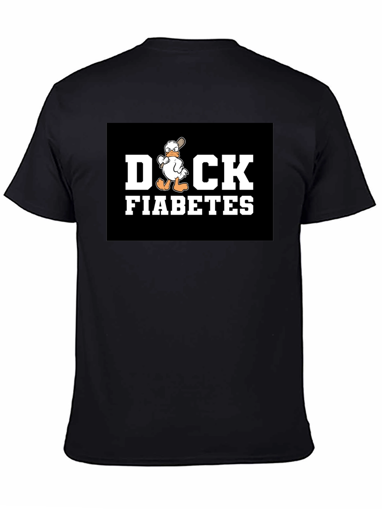 Black Duck Fiabetes T-Shirt - Funny Cartoon Graphic Tee view 4