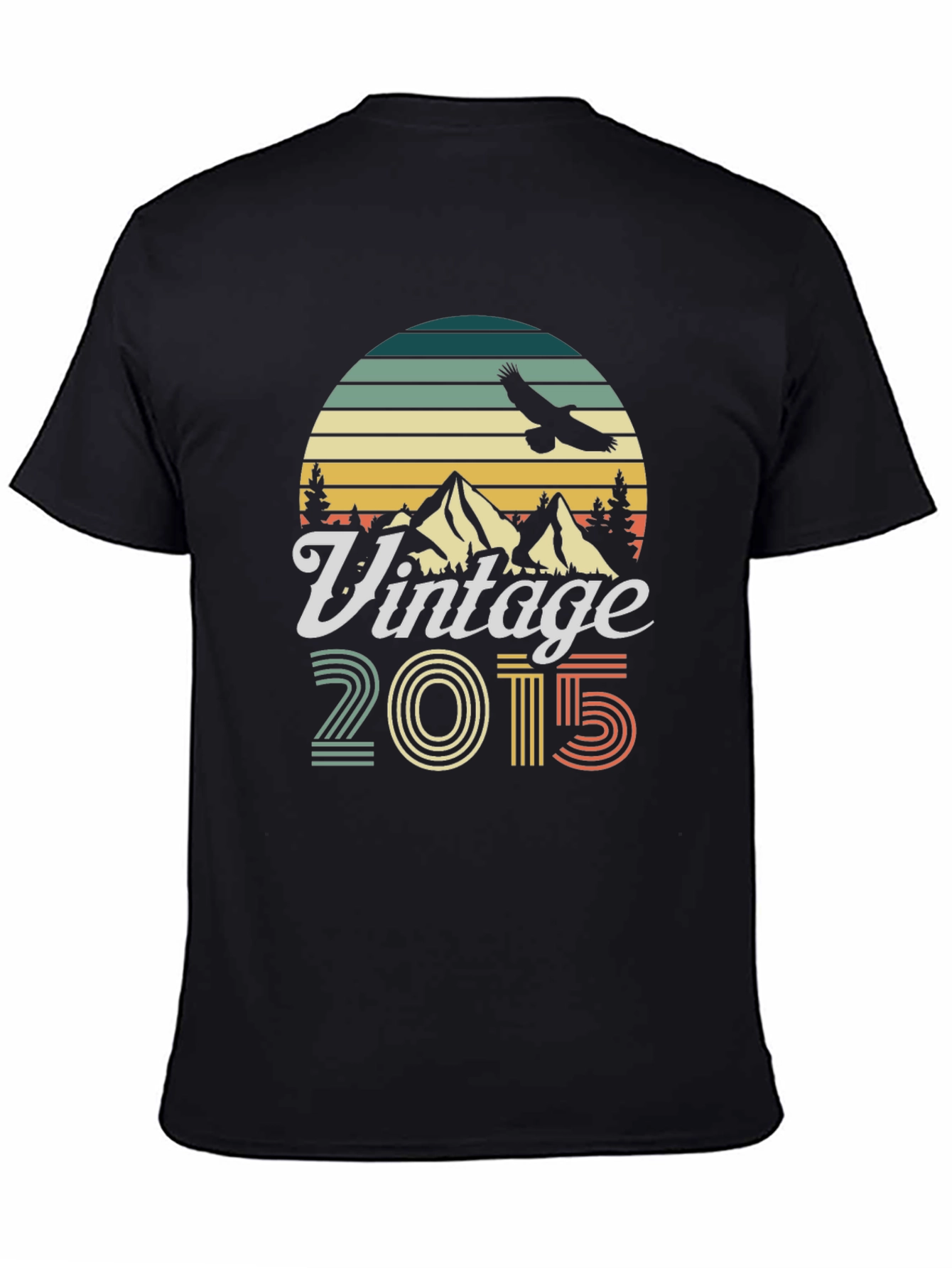 Black Vintage 2015 Graphic T-Shirt Retro Birthday Gift view 4