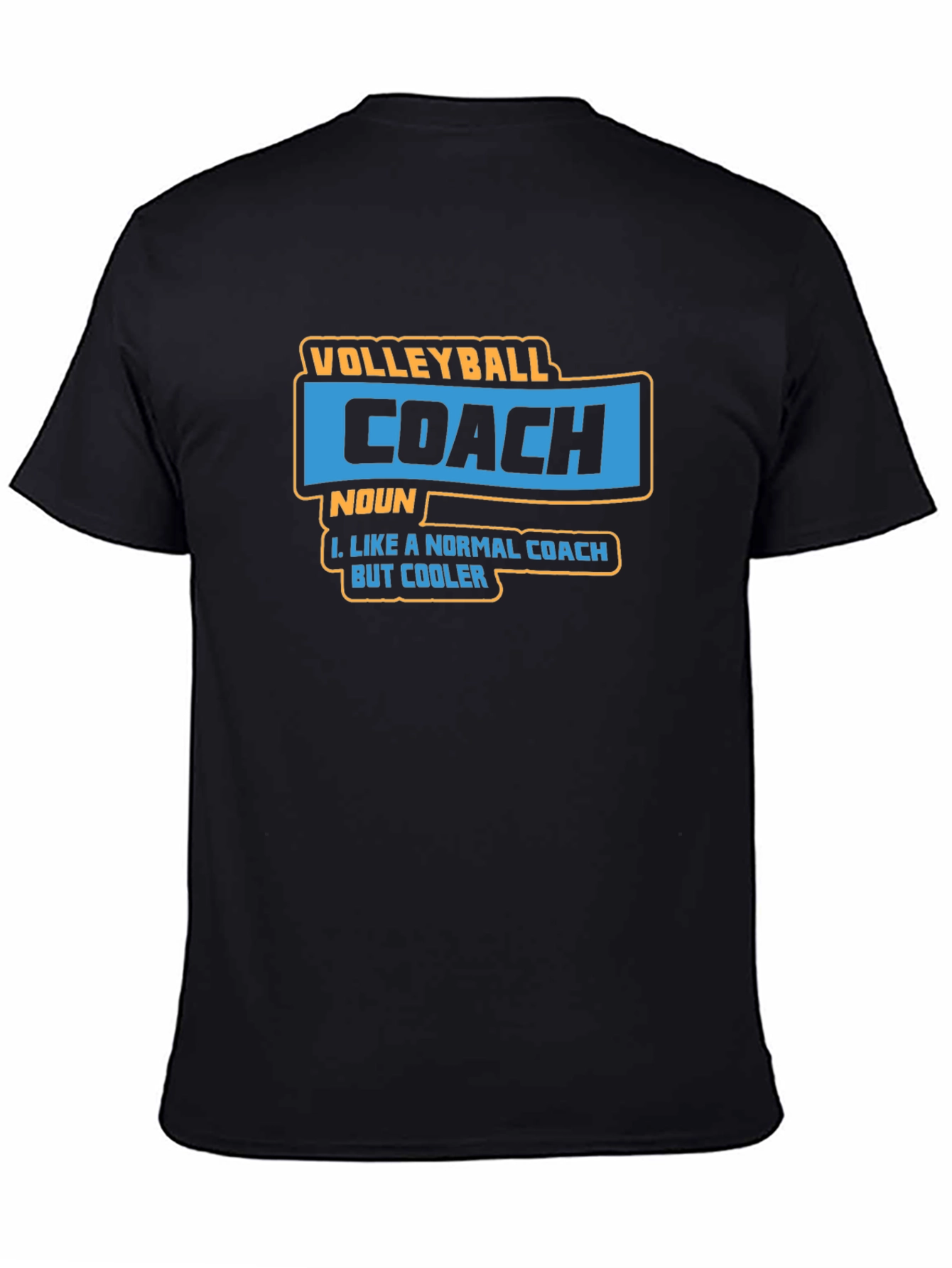 Black Volleyball Coach Funny Graphic T-Shirt view 4