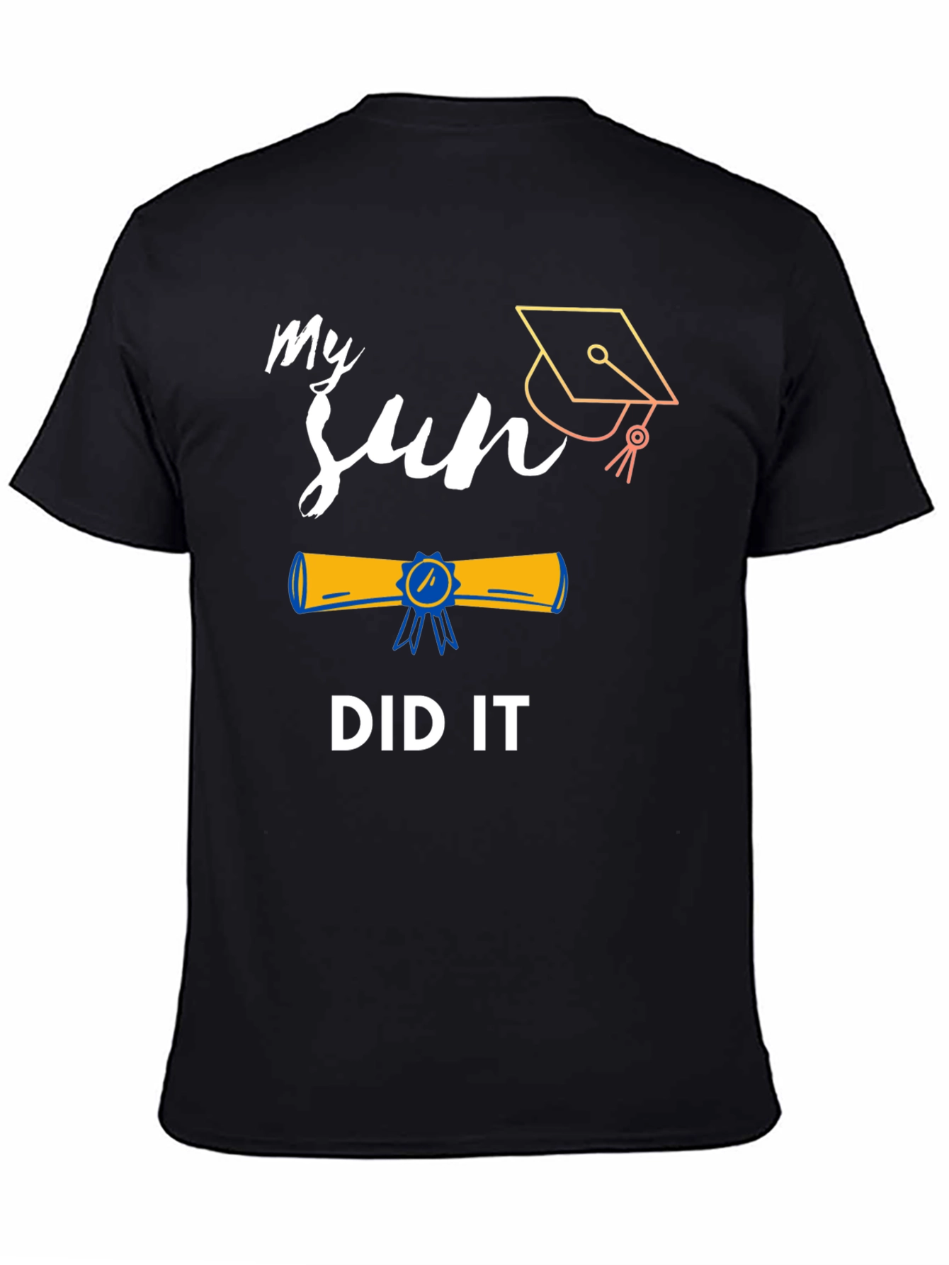 Black My Son Did It Graduation T-Shirt view 4
