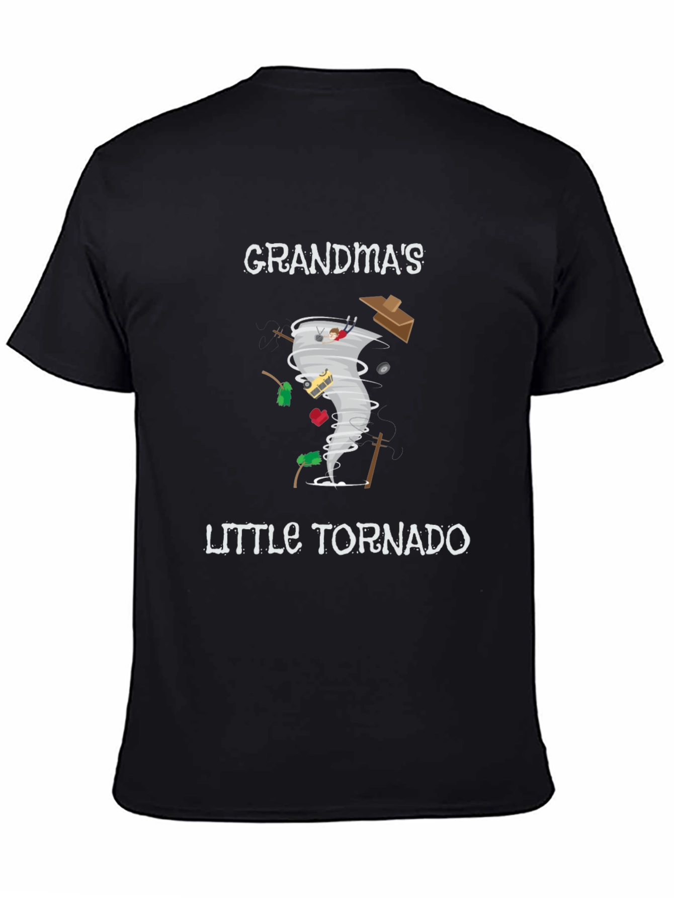 Black Grandma's Little Tornado Black Graphic Tee view 4