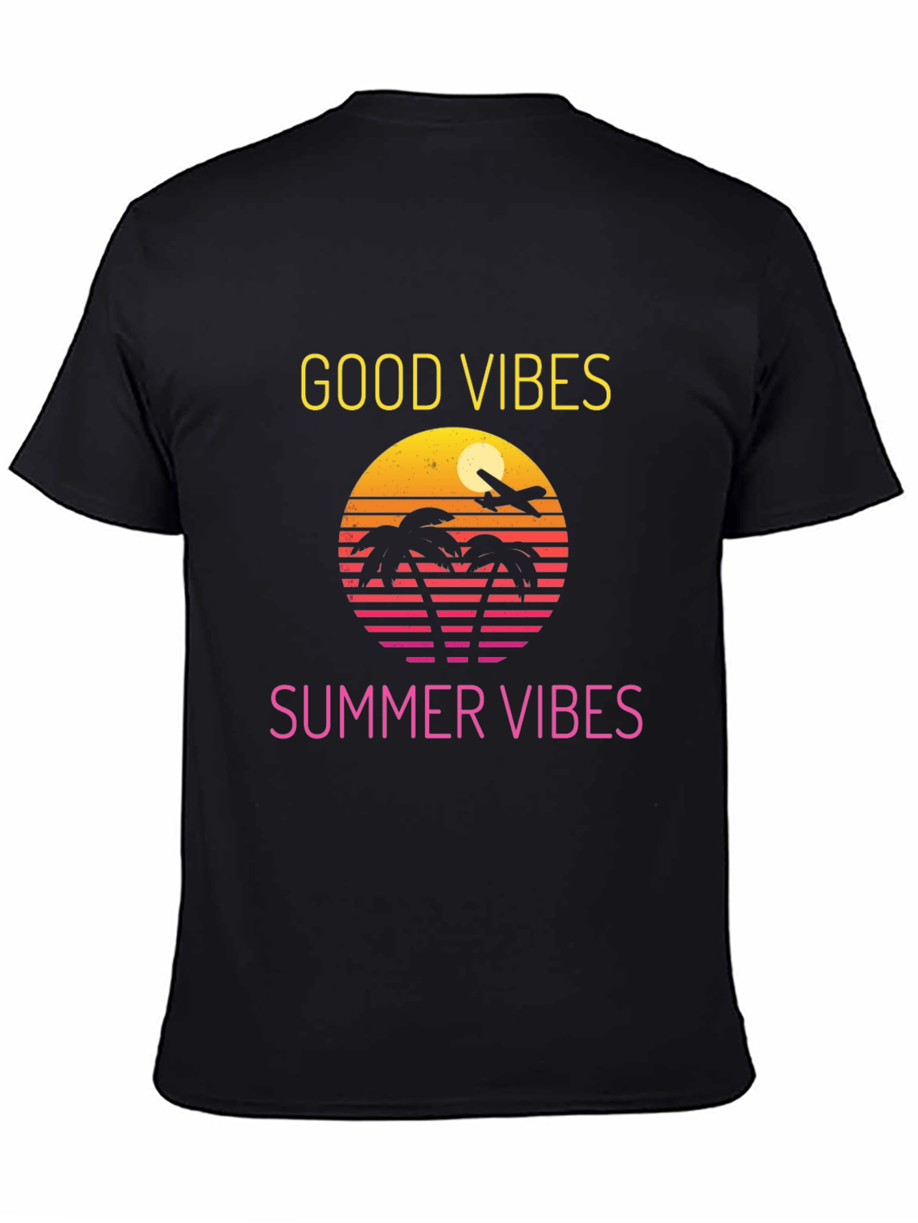 Black Good Vibes Summer T-Shirt view 4