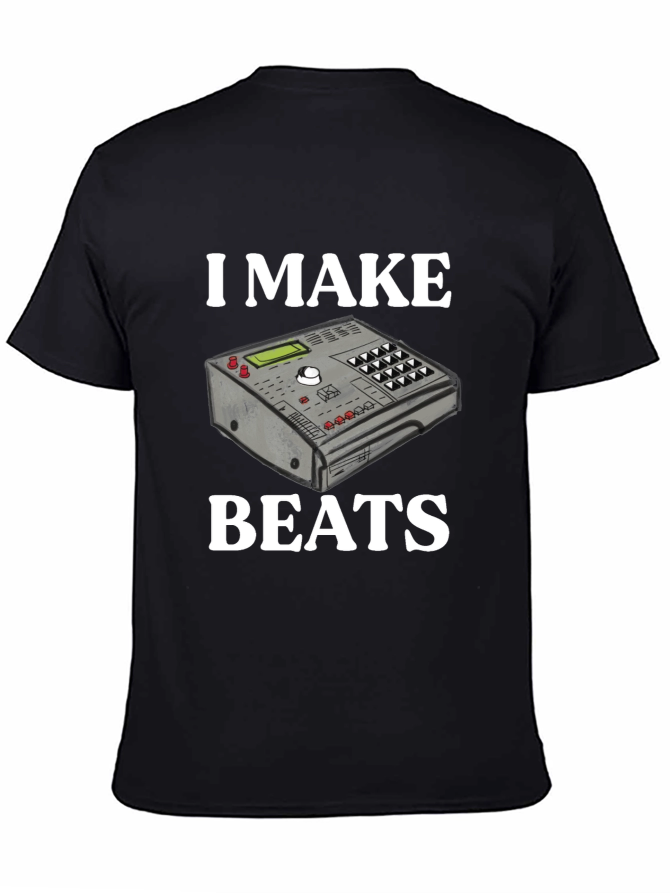 Black I Make Beats T-Shirt - Music Producer DJ view 4