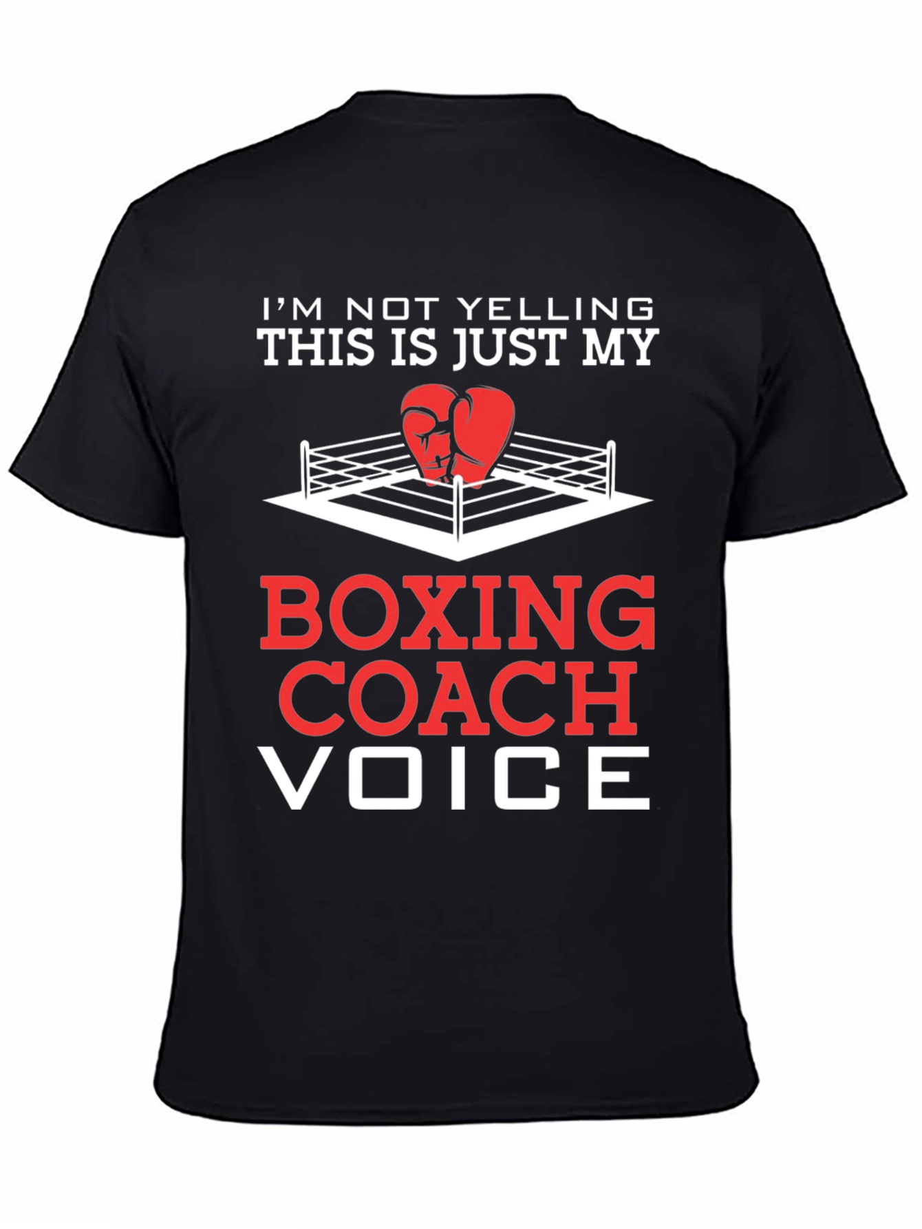 Black Boxing Coach Voice T-Shirt - Funny Boxing Gift view 4