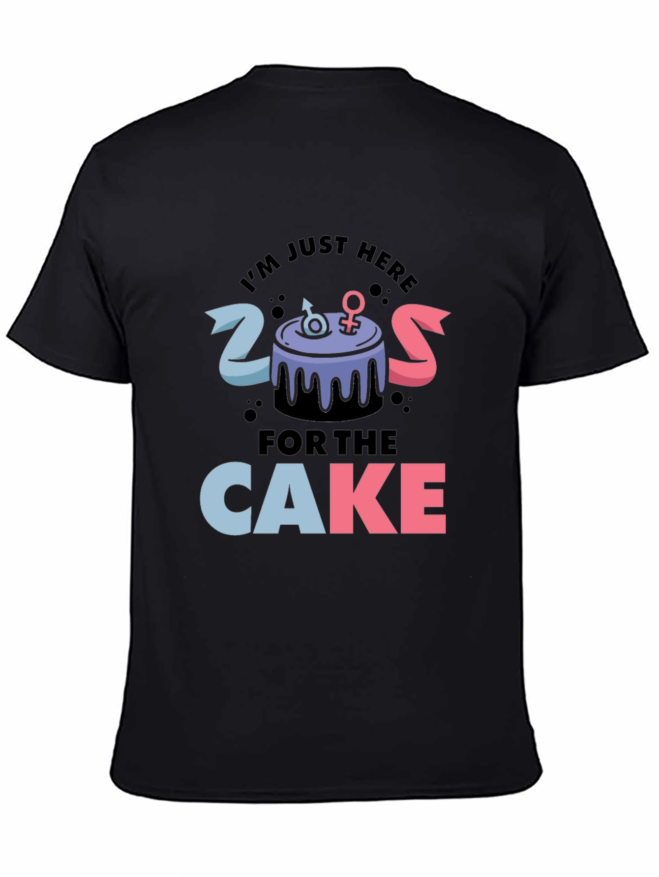 Black Gender Reveal Cake T-Shirt view 4