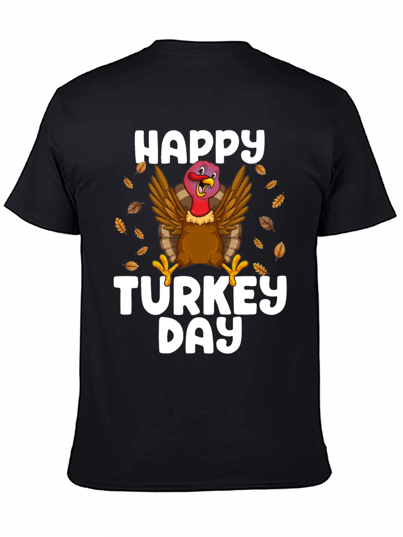 Black Happy Turkey Day Black T-Shirt view 4