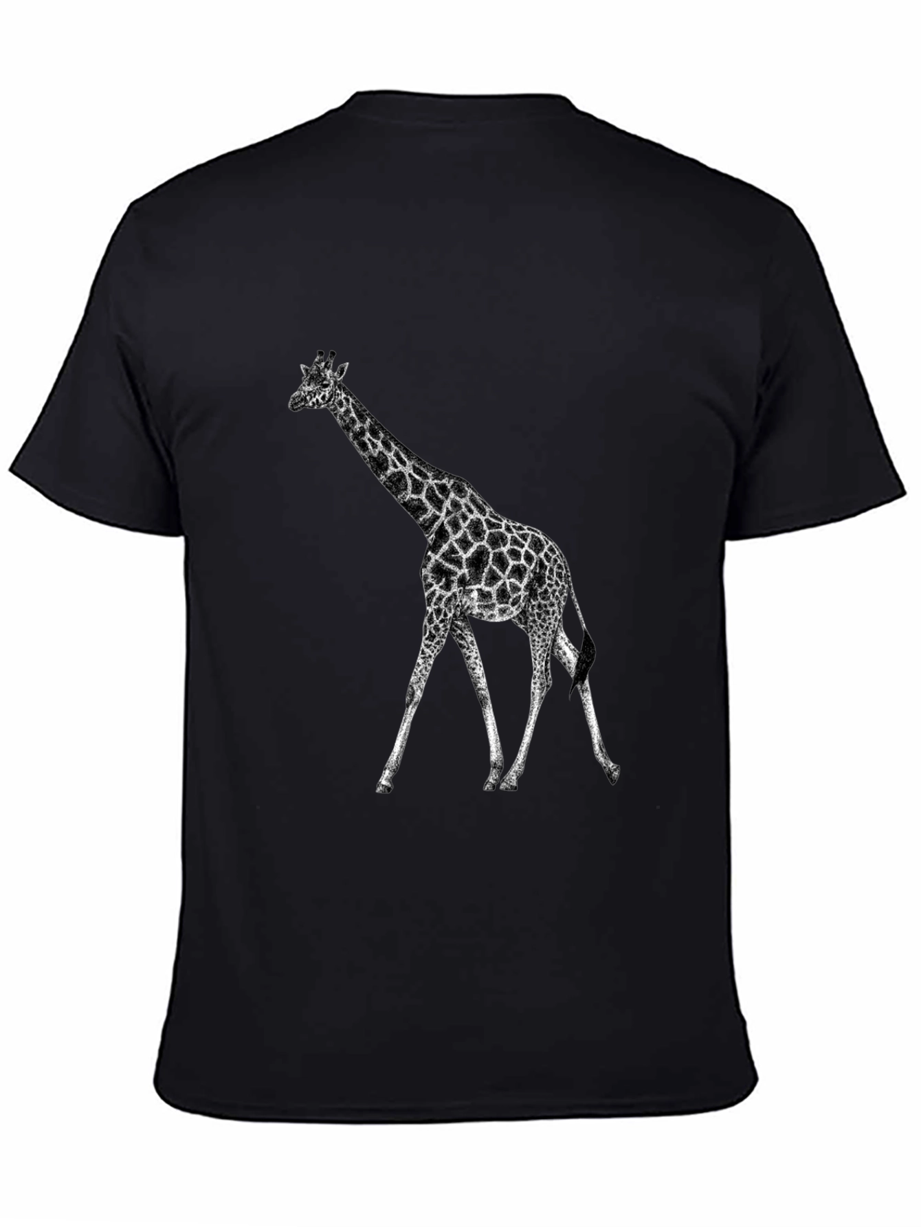 Black Giraffe Graphic Tee - Black Casual T-Shirt view 4