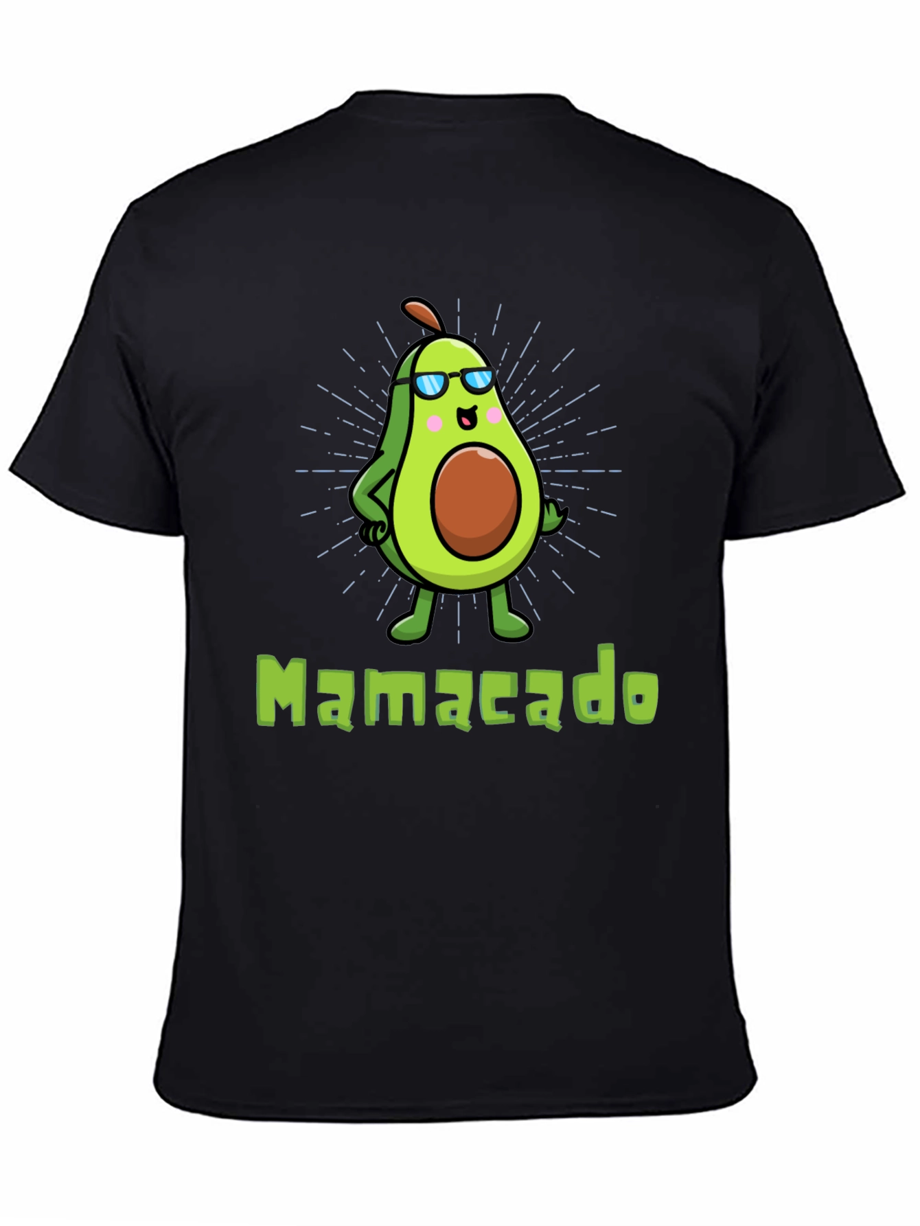 Black Cool Mamacado Avocado Graphic T-Shirt view 4