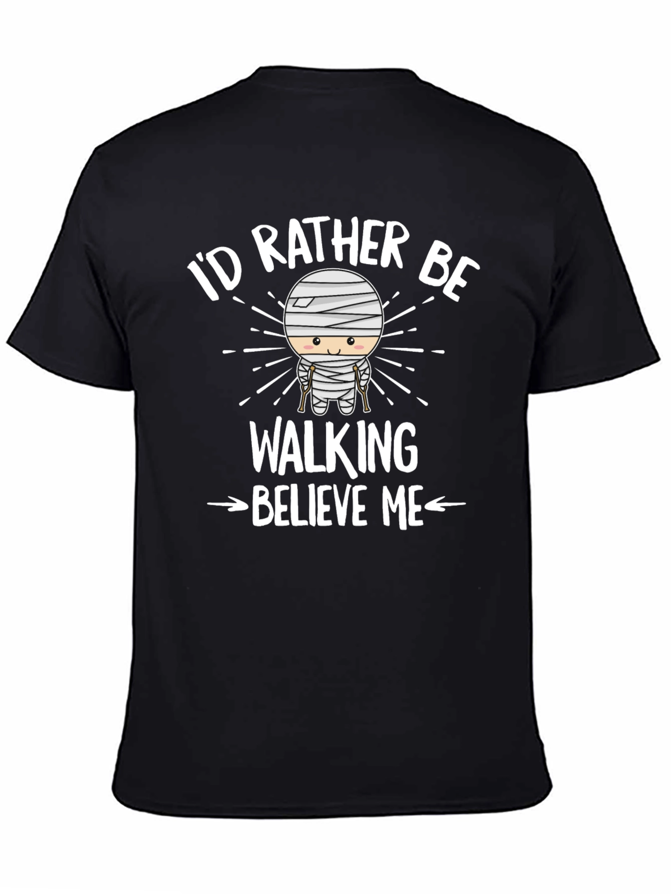 Black I'd Rather Be Walking T-Shirt view 4