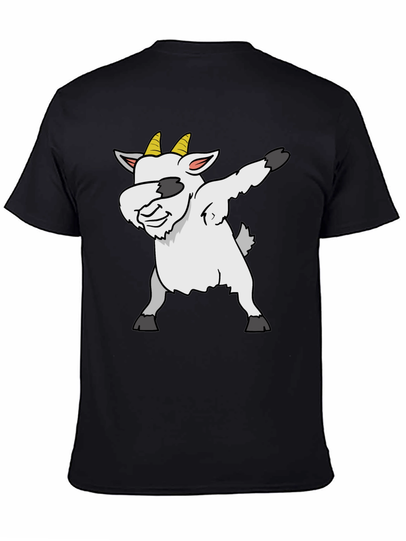 Black Dabbing Goat Graphic Tee - Black T-Shirt view 4