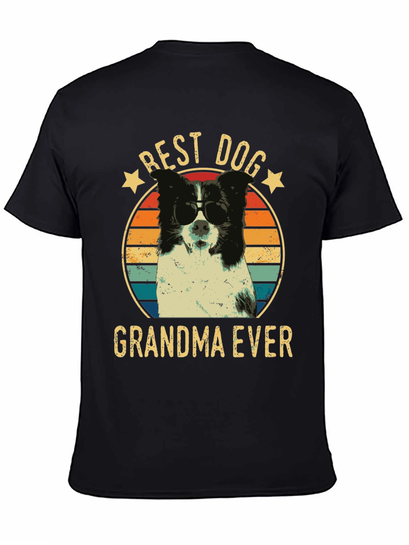 Black Best Dog Grandma Ever Graphic T-Shirt view 4