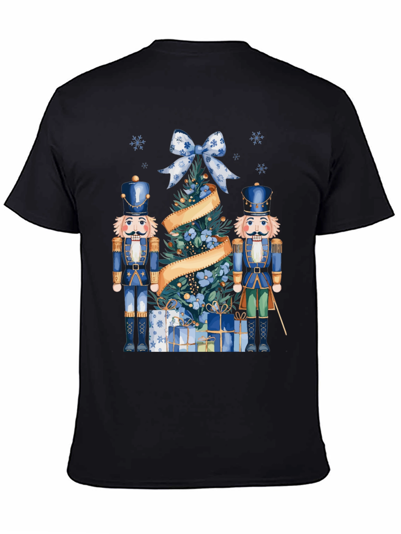 Black Festive Nutcracker Christmas T-Shirt view 4