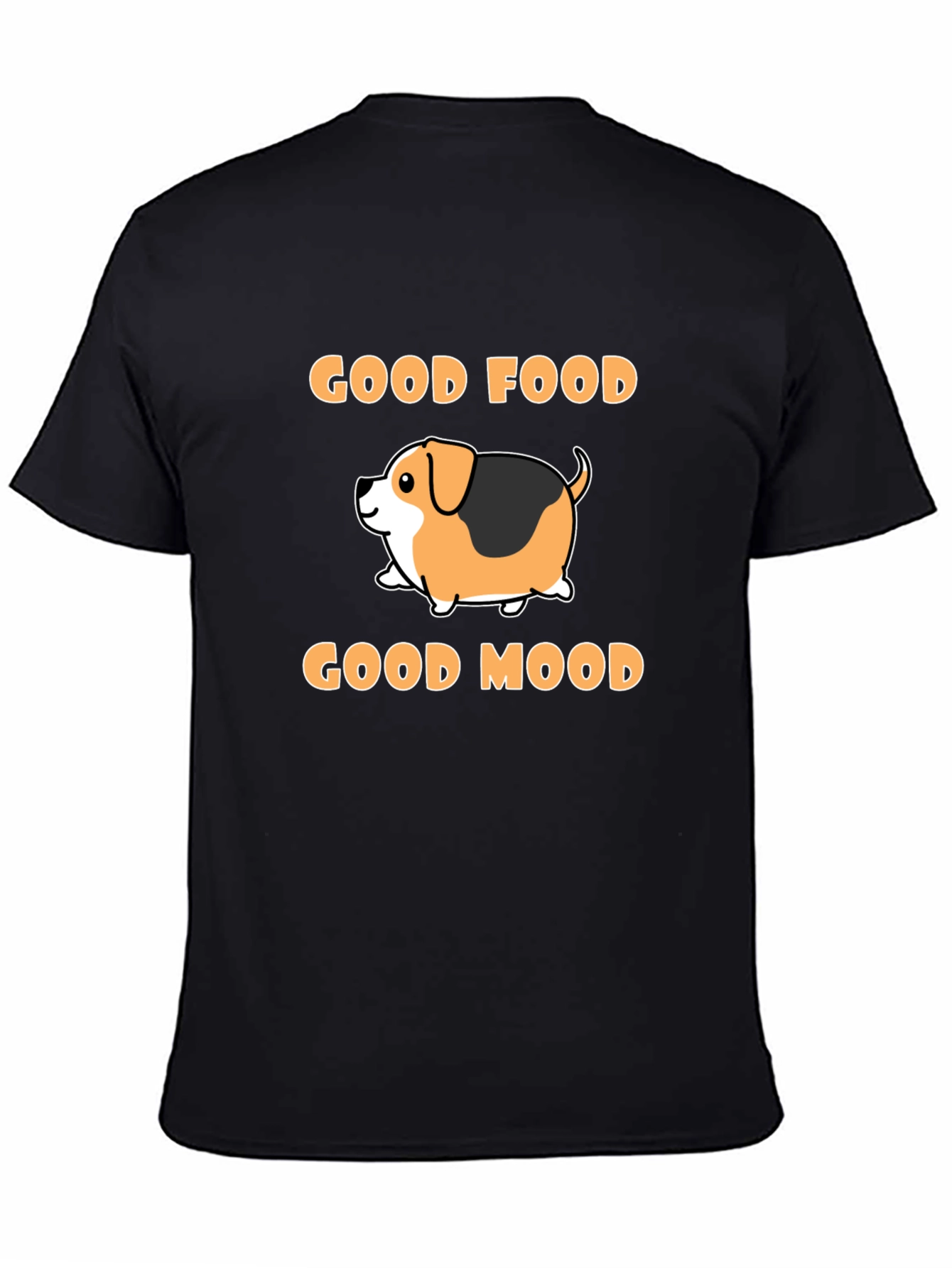 Black Good Food Good Mood Dog T-Shirt view 4