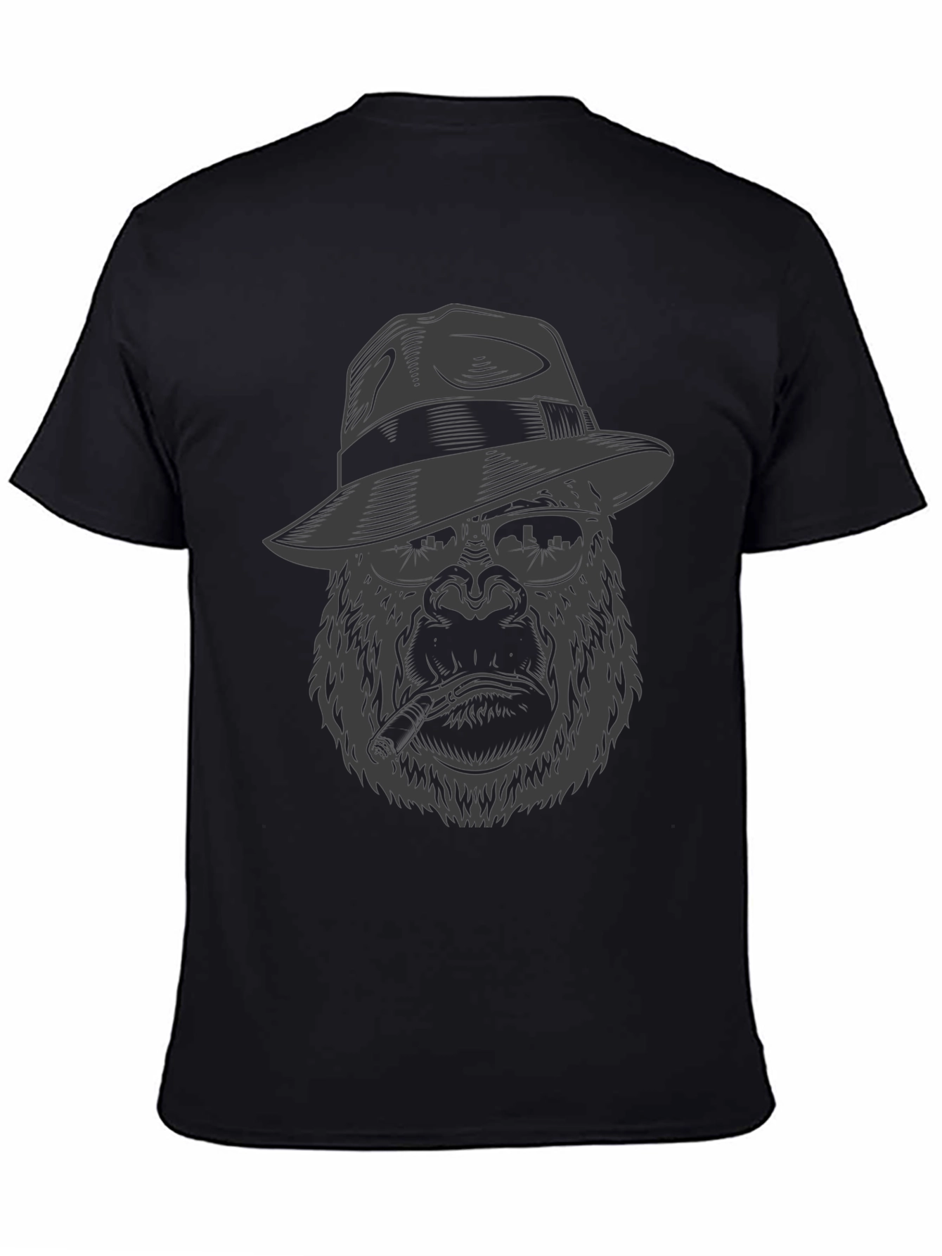 Black Gangster Gorilla Graphic Tee - Cool & Unique Design view 4