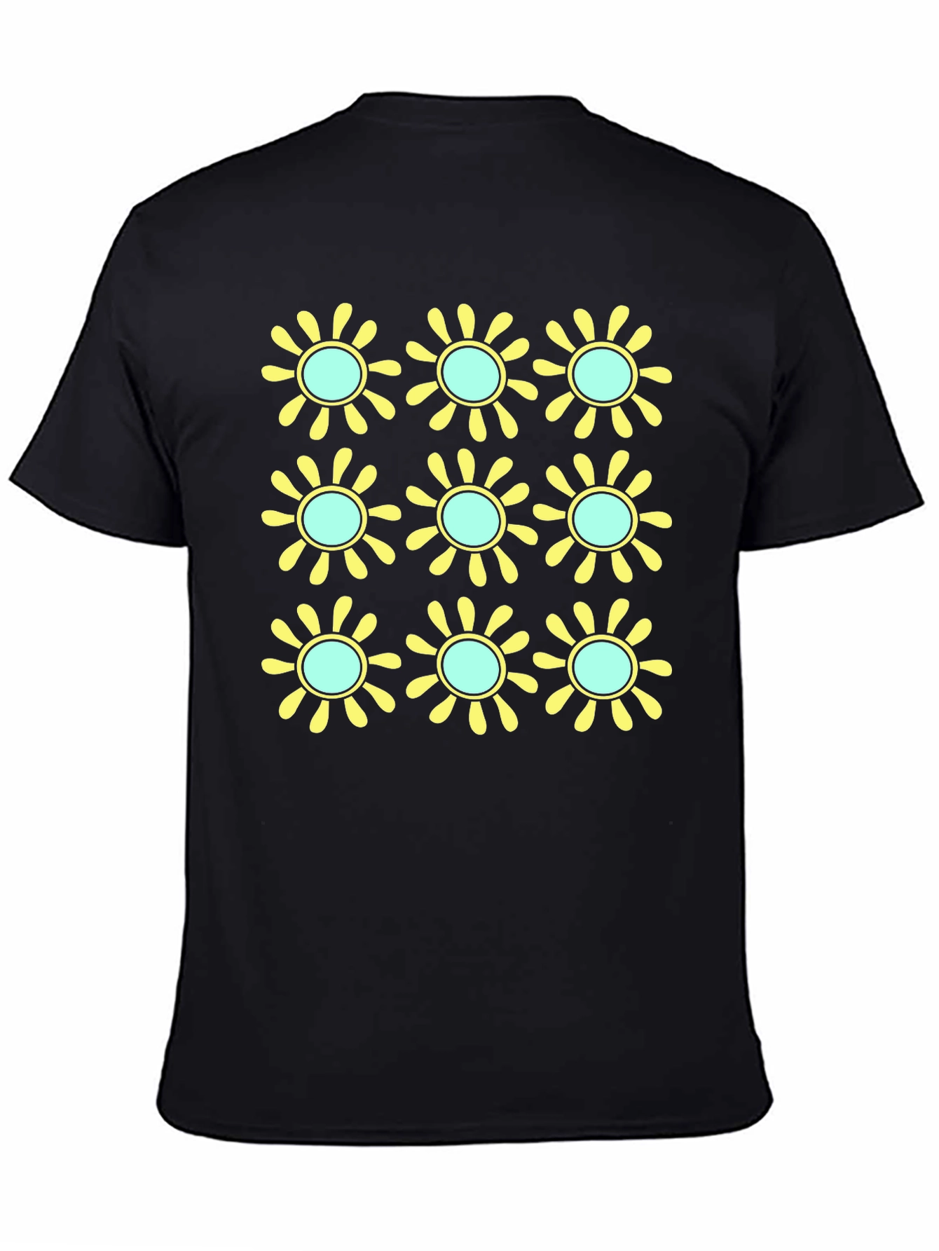 Black Retro Flower Power Graphic T-Shirt view 4