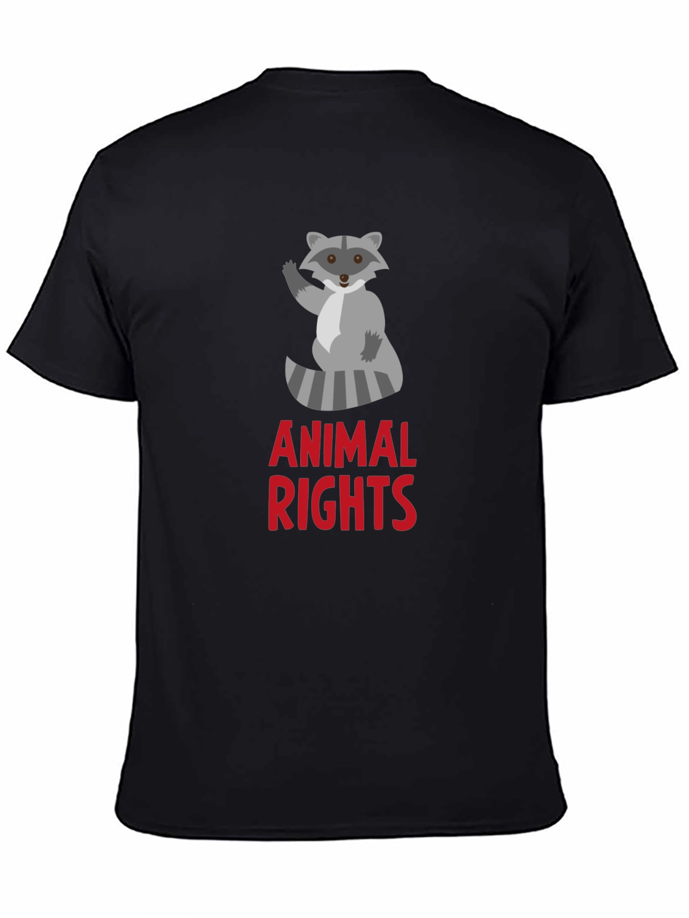 Black Animal Rights Raccoon Graphic Tee view 4