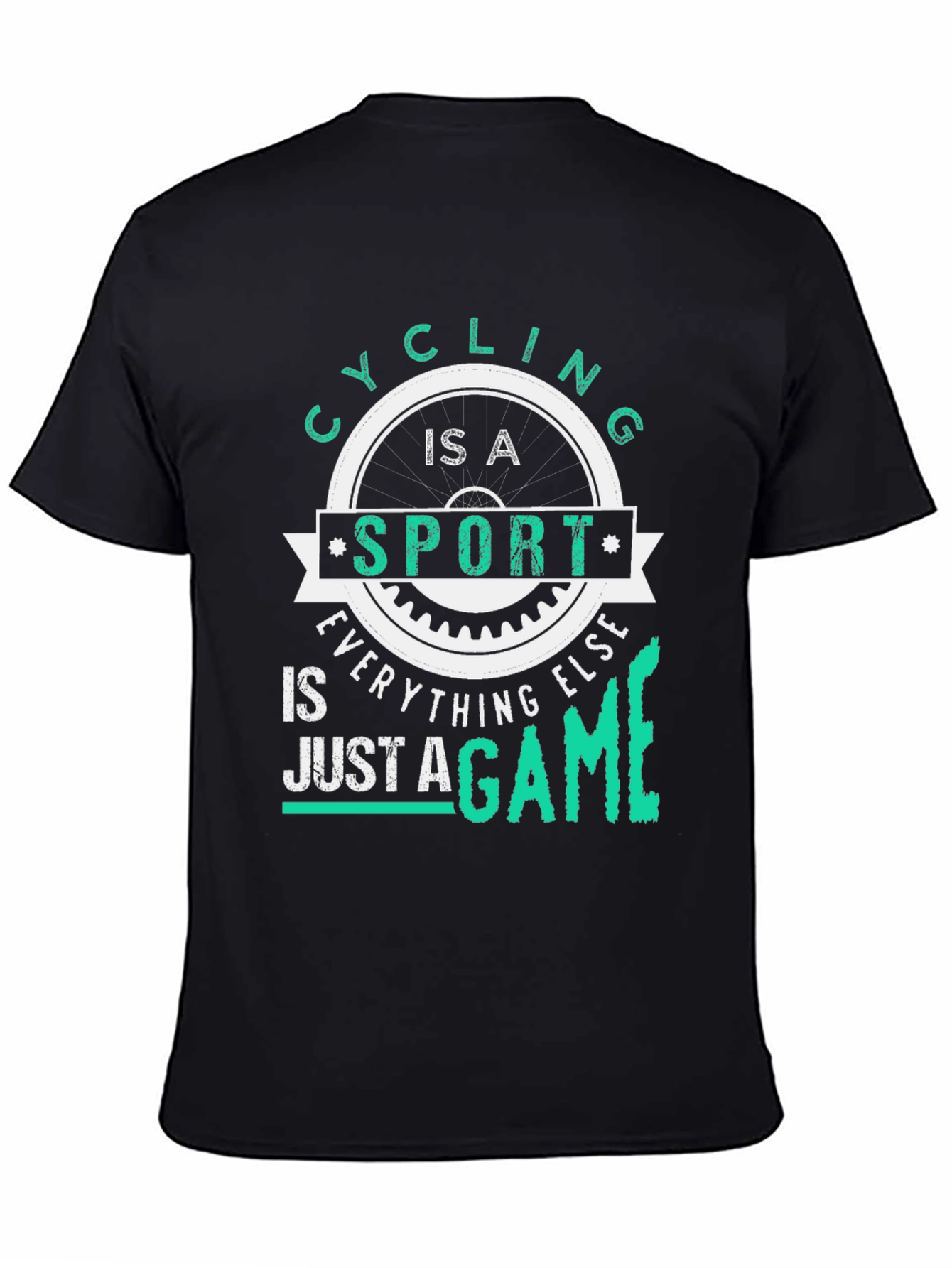 Black Cycling Is A Sport Graphic T-Shirt view 4
