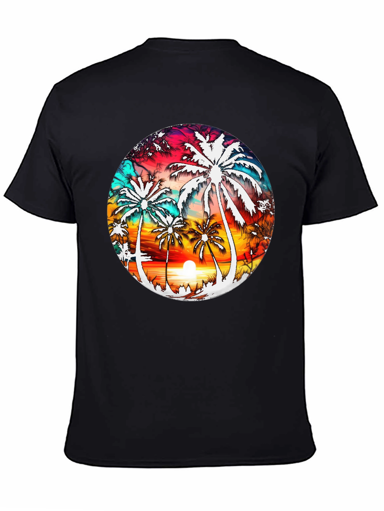 Black Sunset Palm Tree Graphic Tee - Tropical Vibe view 4