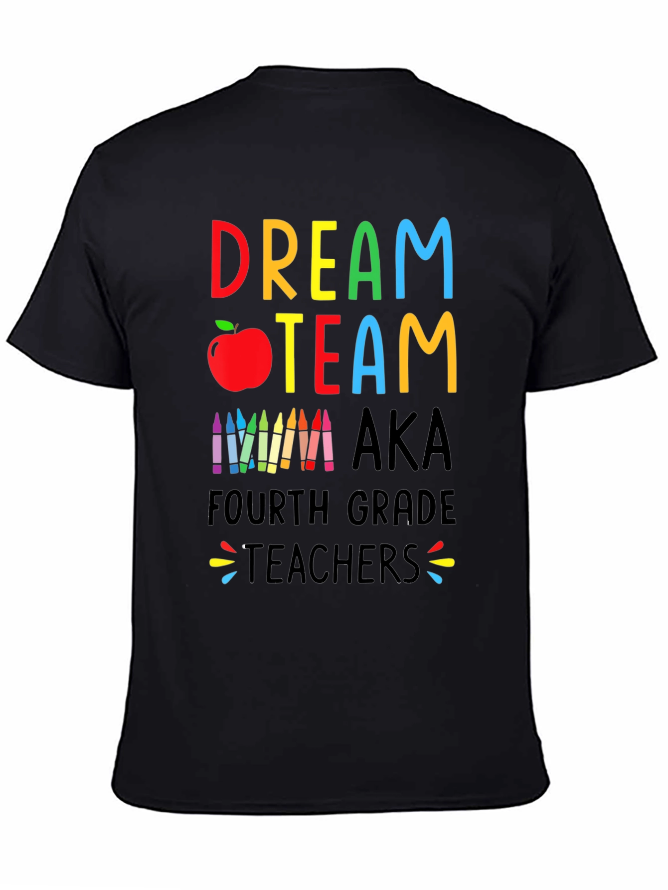 Black Dream Team Teacher Shirt - Fourth Grade view 4
