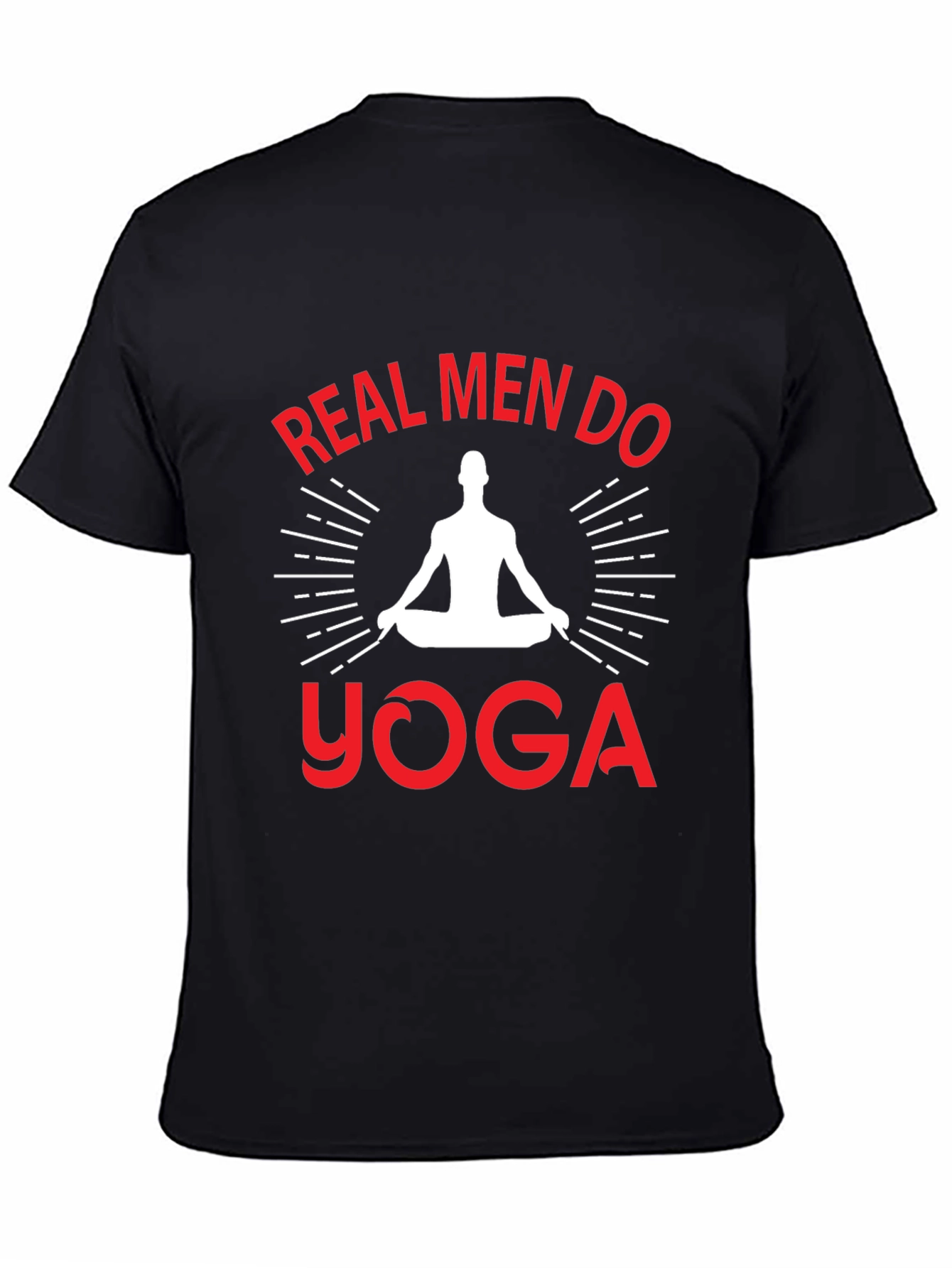 Black Real Men Do Yoga Graphic T-Shirt view 4