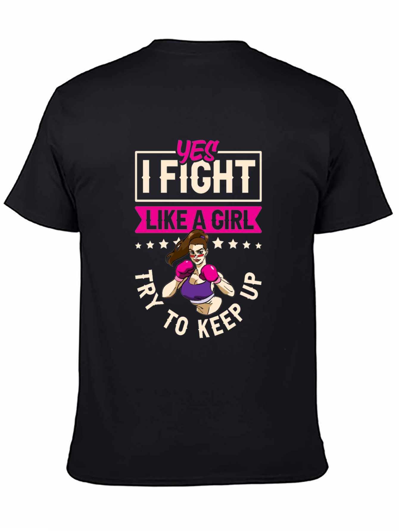 Black I Fight Like A Girl Graphic Tee view 4