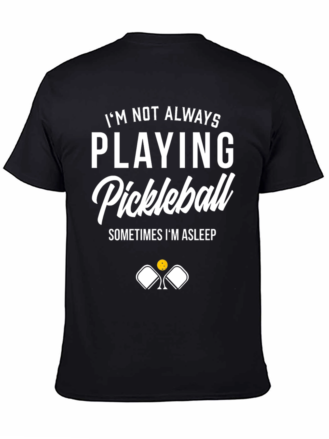 Black Funny Pickleball Player Graphic T-Shirt view 4