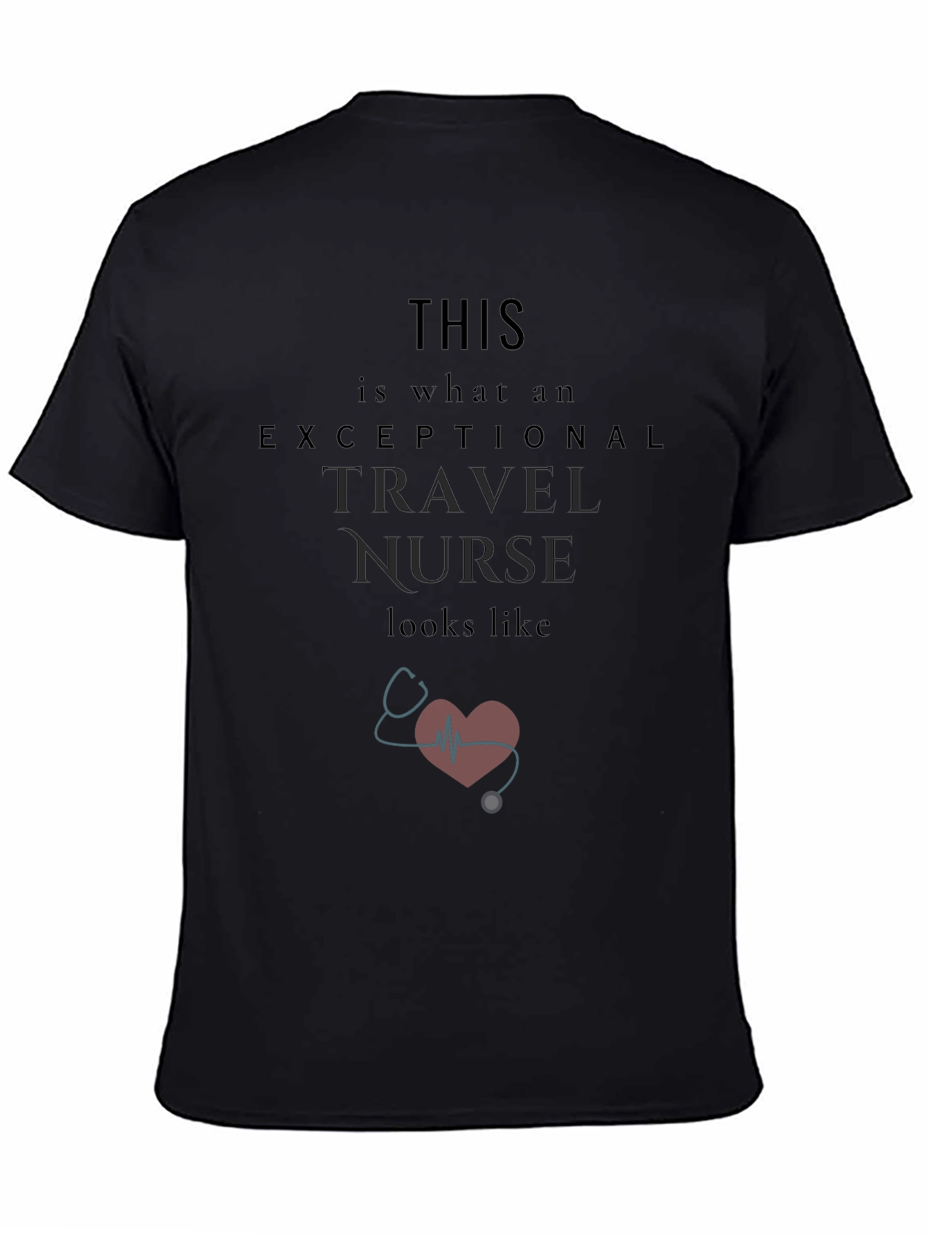 Black Exceptional Travel Nurse T-Shirt view 4
